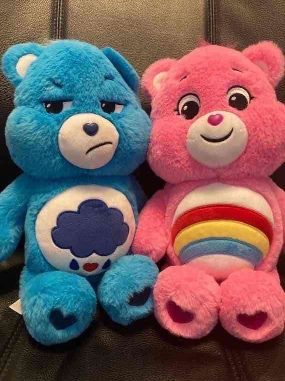 Par de osos de peluche coloridos