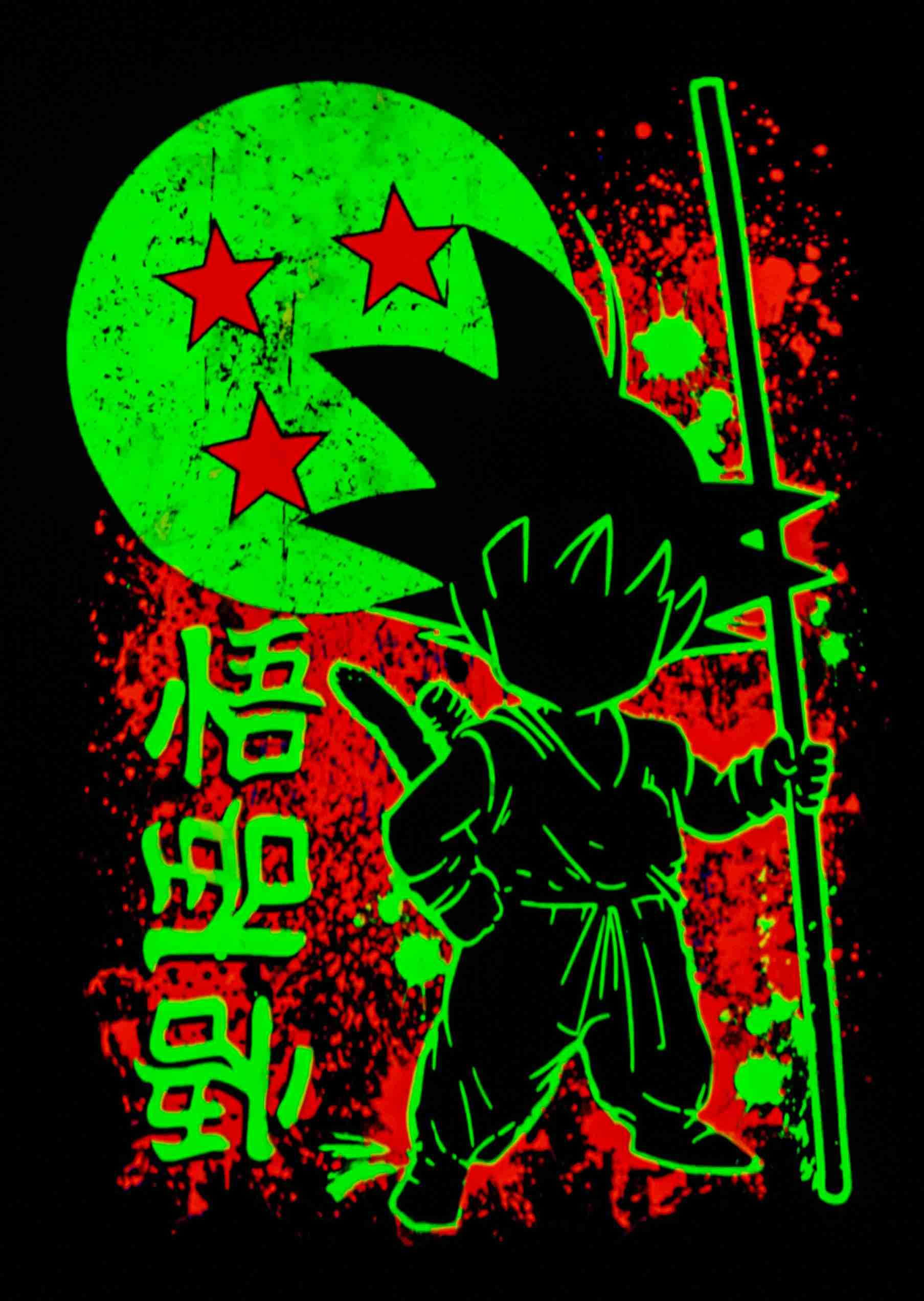 Polera estampado dragón ball