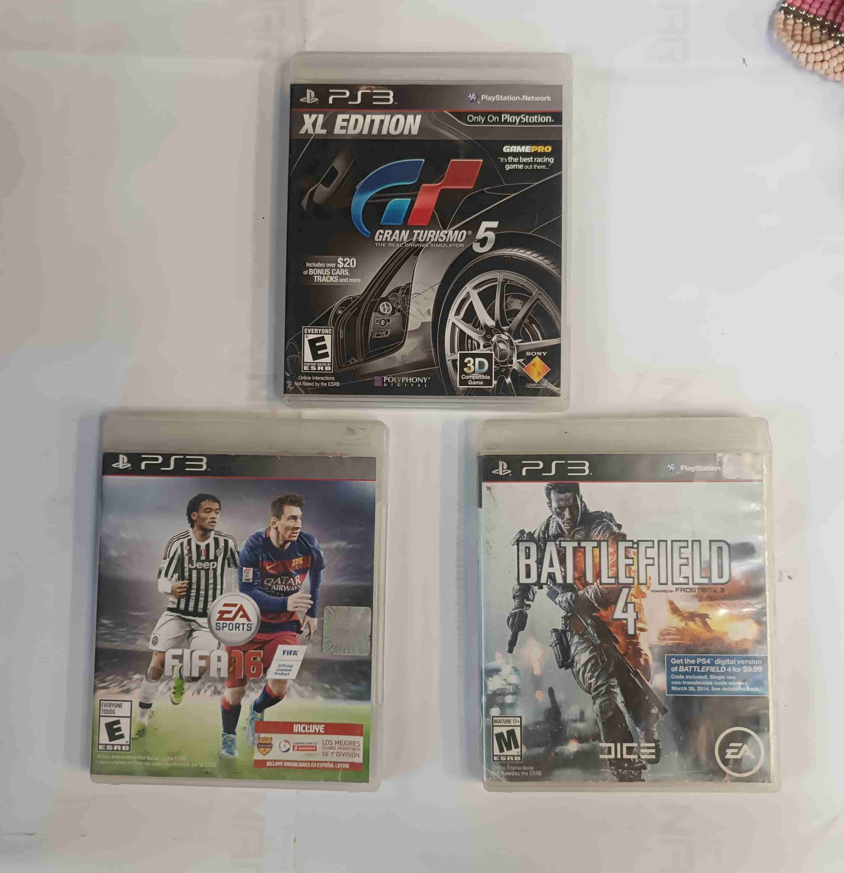Juegos PS3 Gran Turismo, FIFA y Battlefield