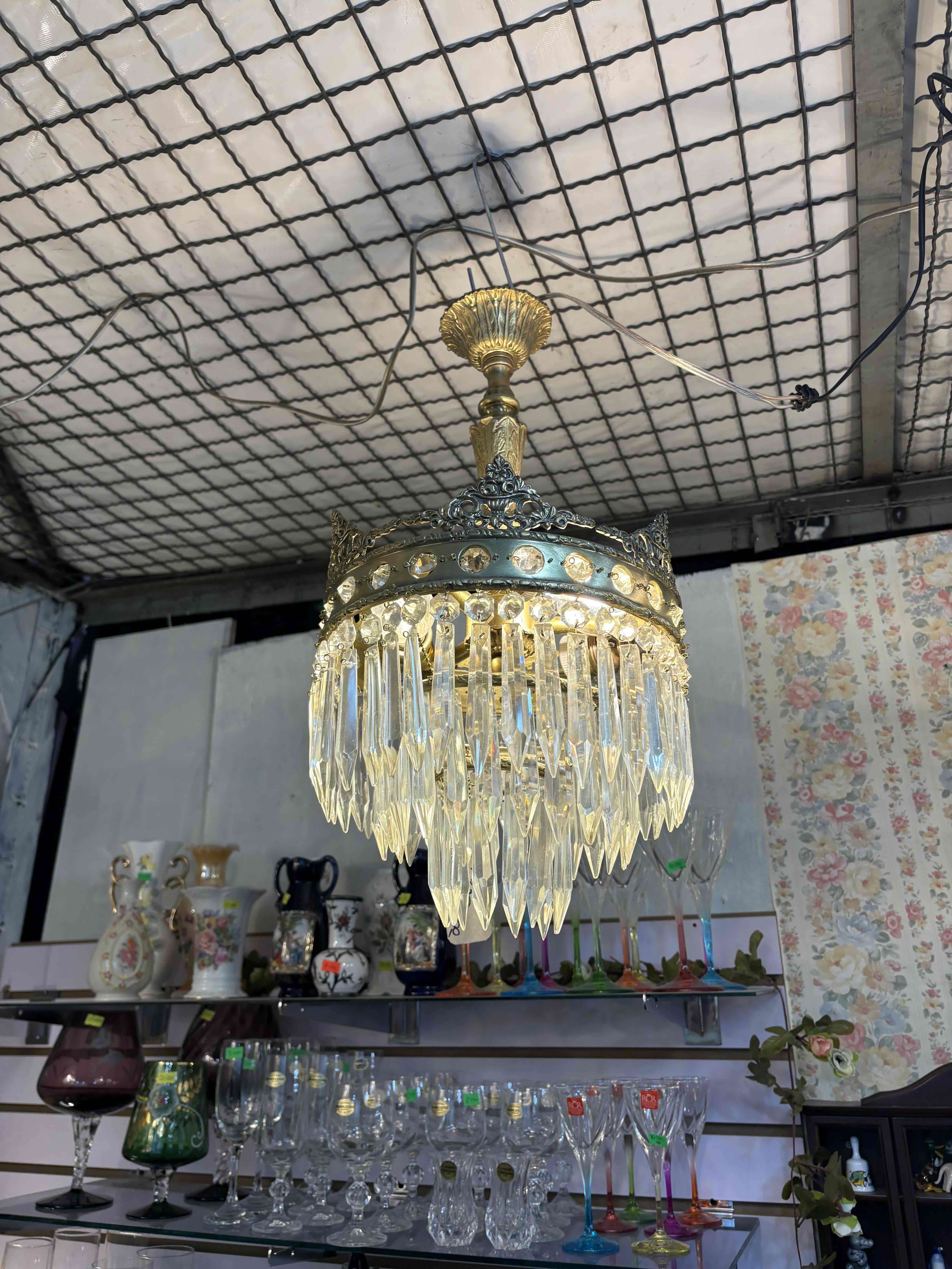 Lámpara de cristal estilo vintage