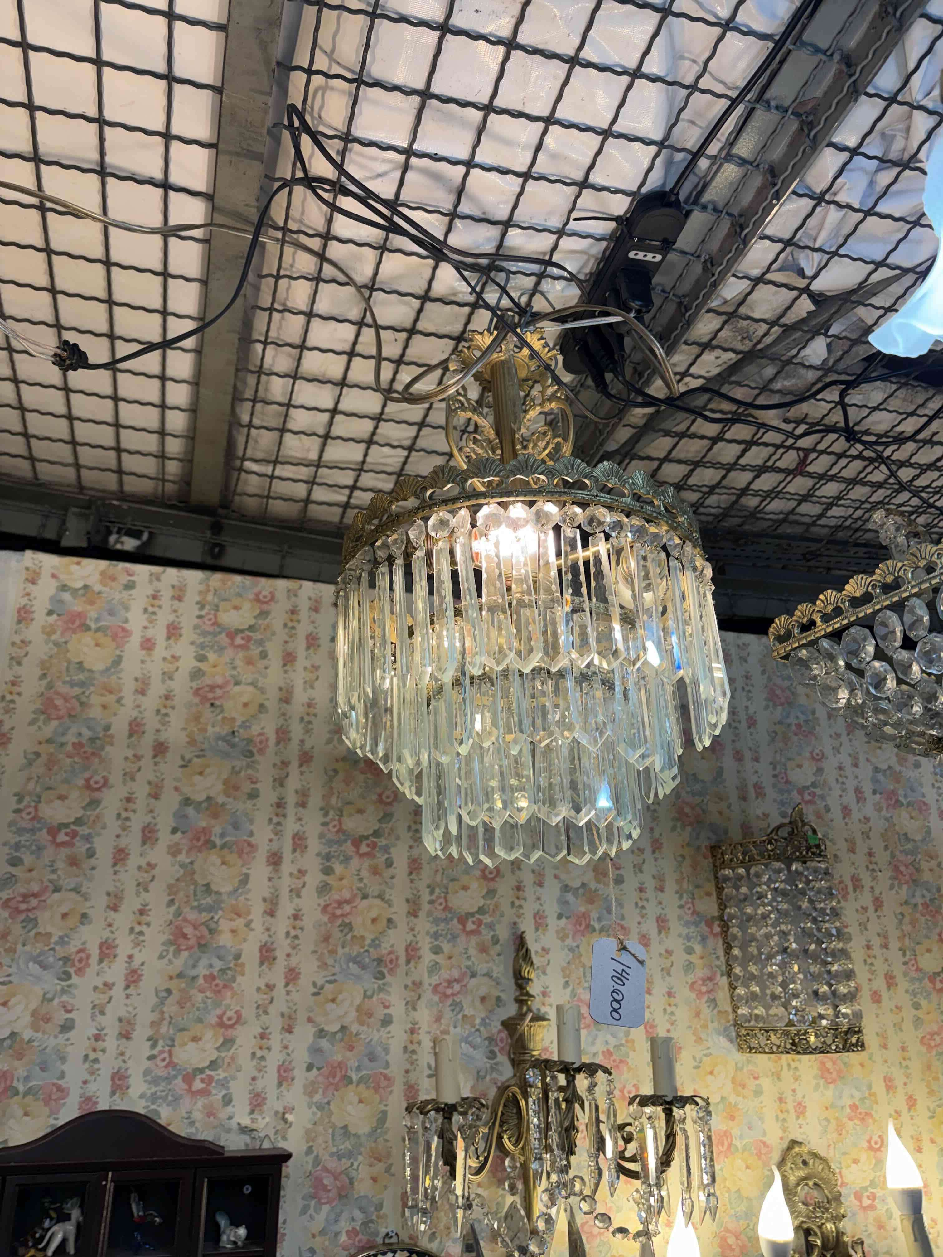 Lámpara de cristal vintage