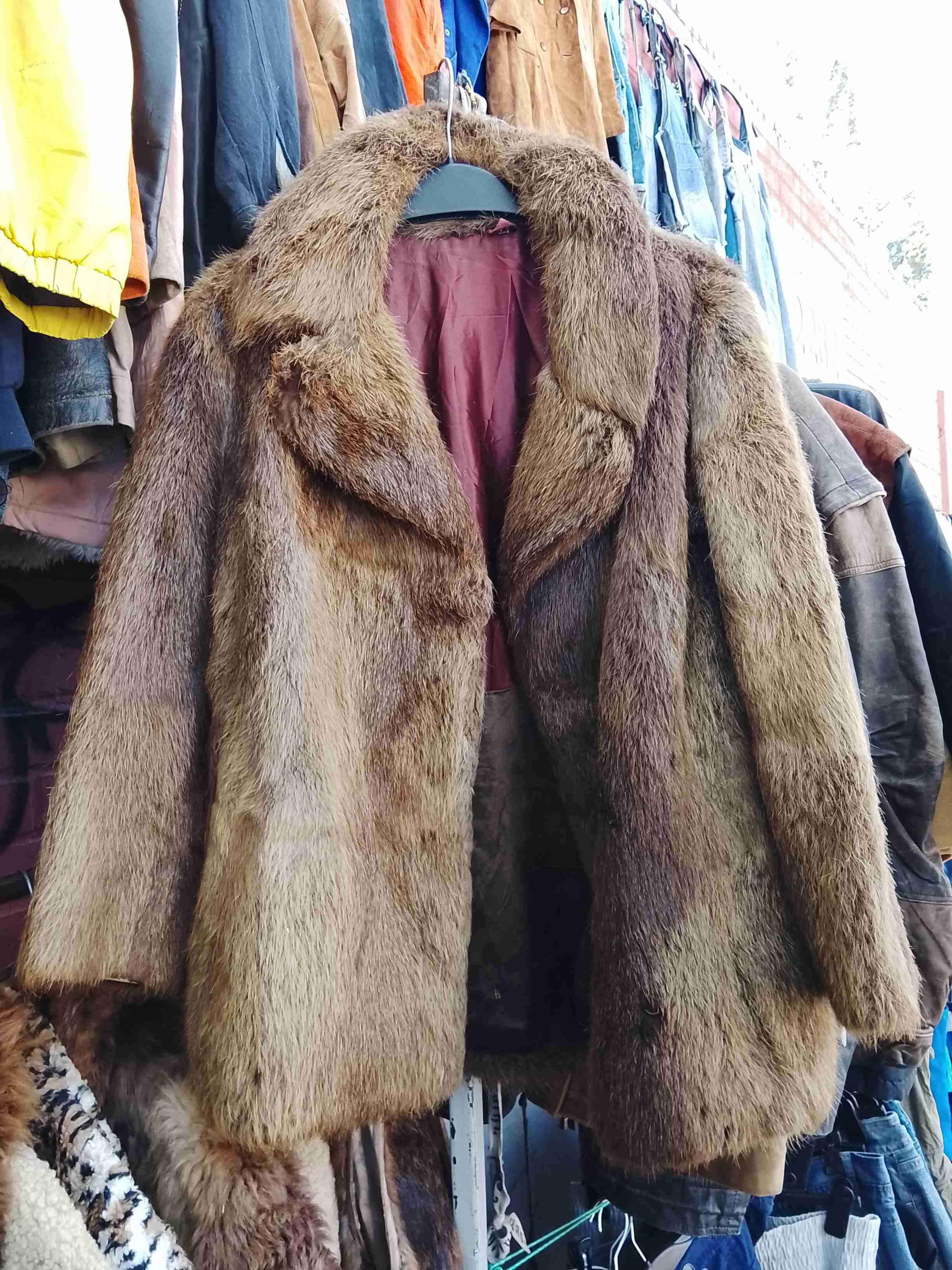 Abrigo de piel café vintage