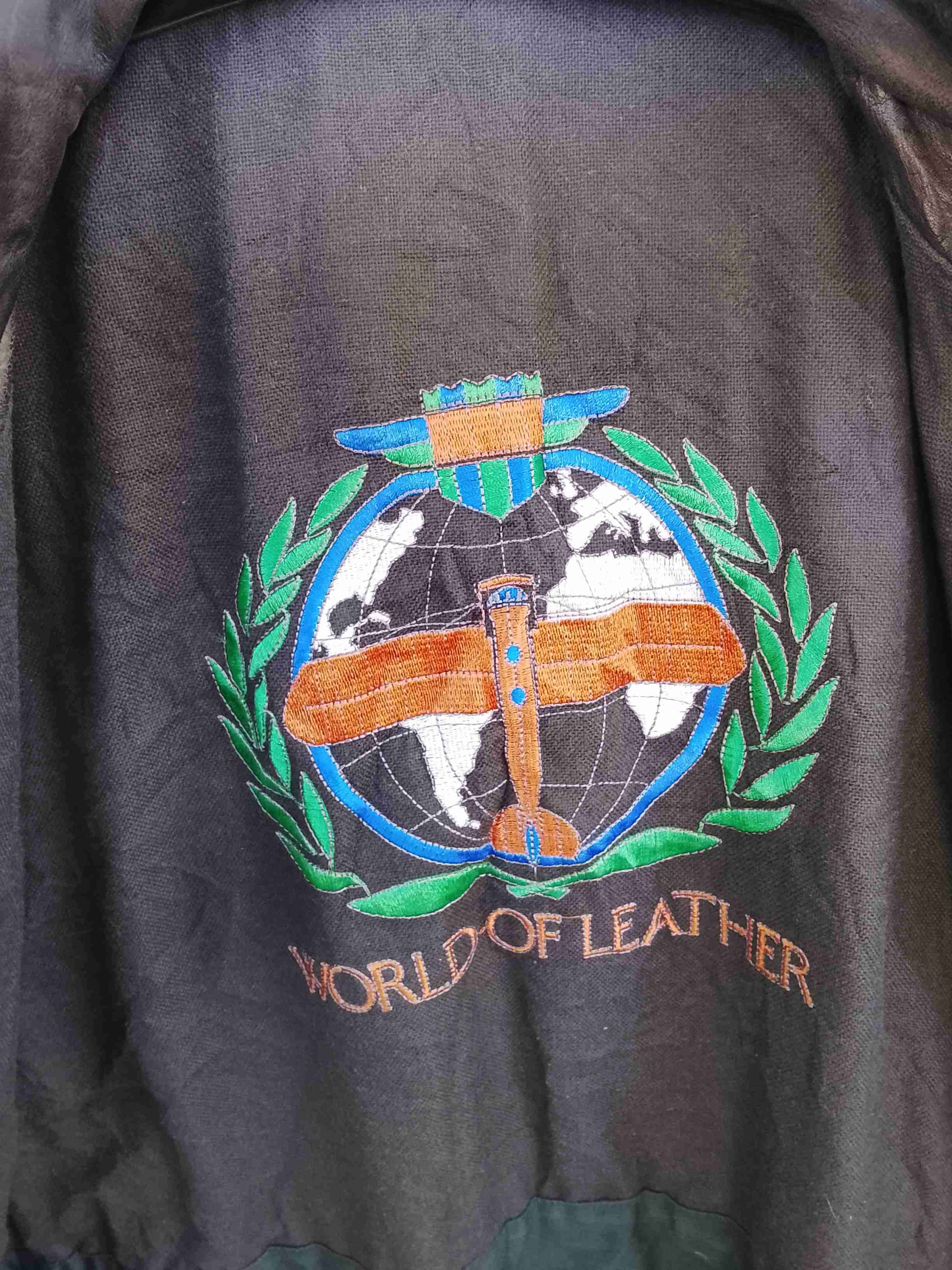 Chaqueta de cuero gris vintage talla xl - miniatura 2