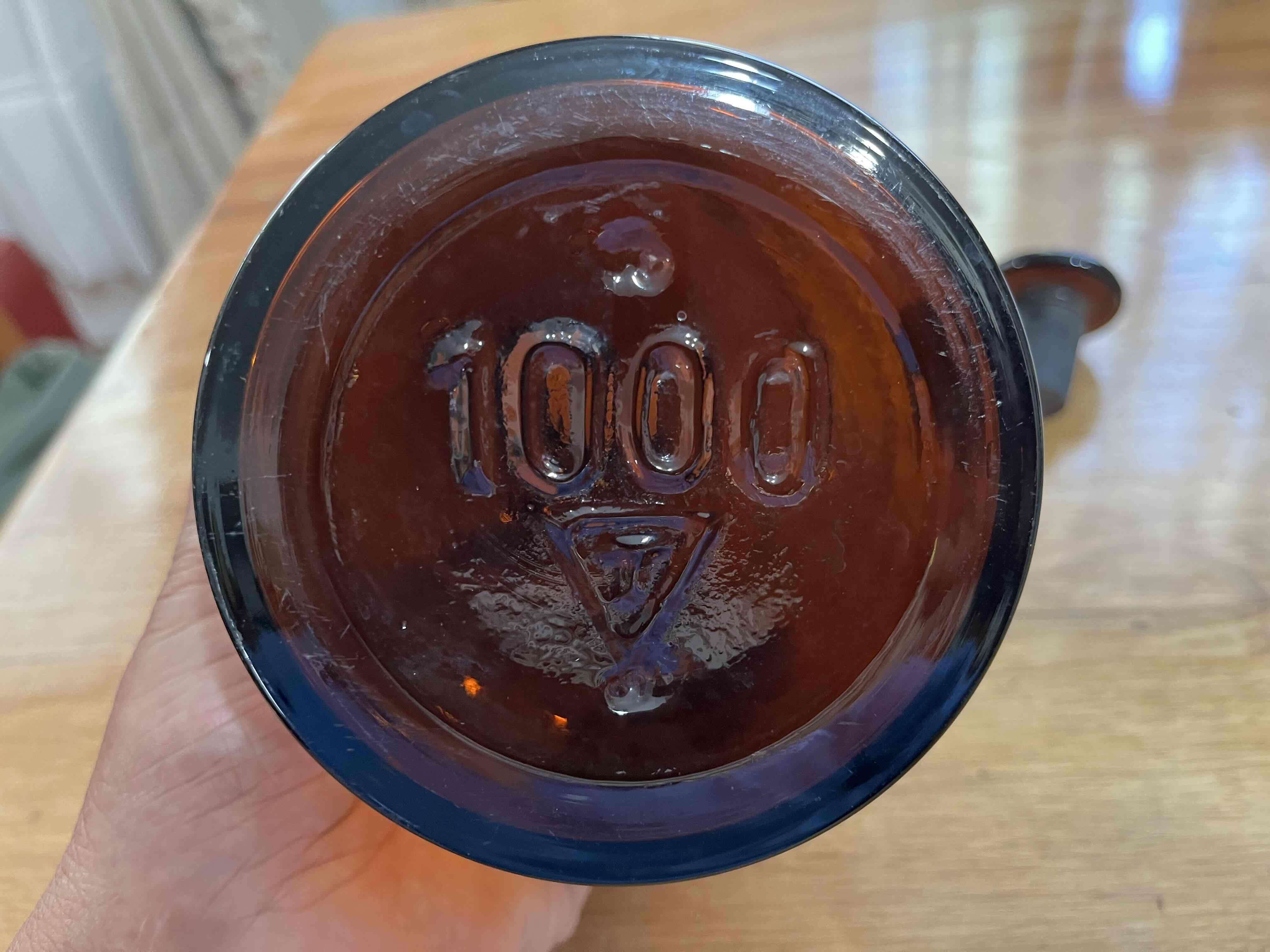 Antigua Botella de Farmacia vidrio ámbar - miniatura 3