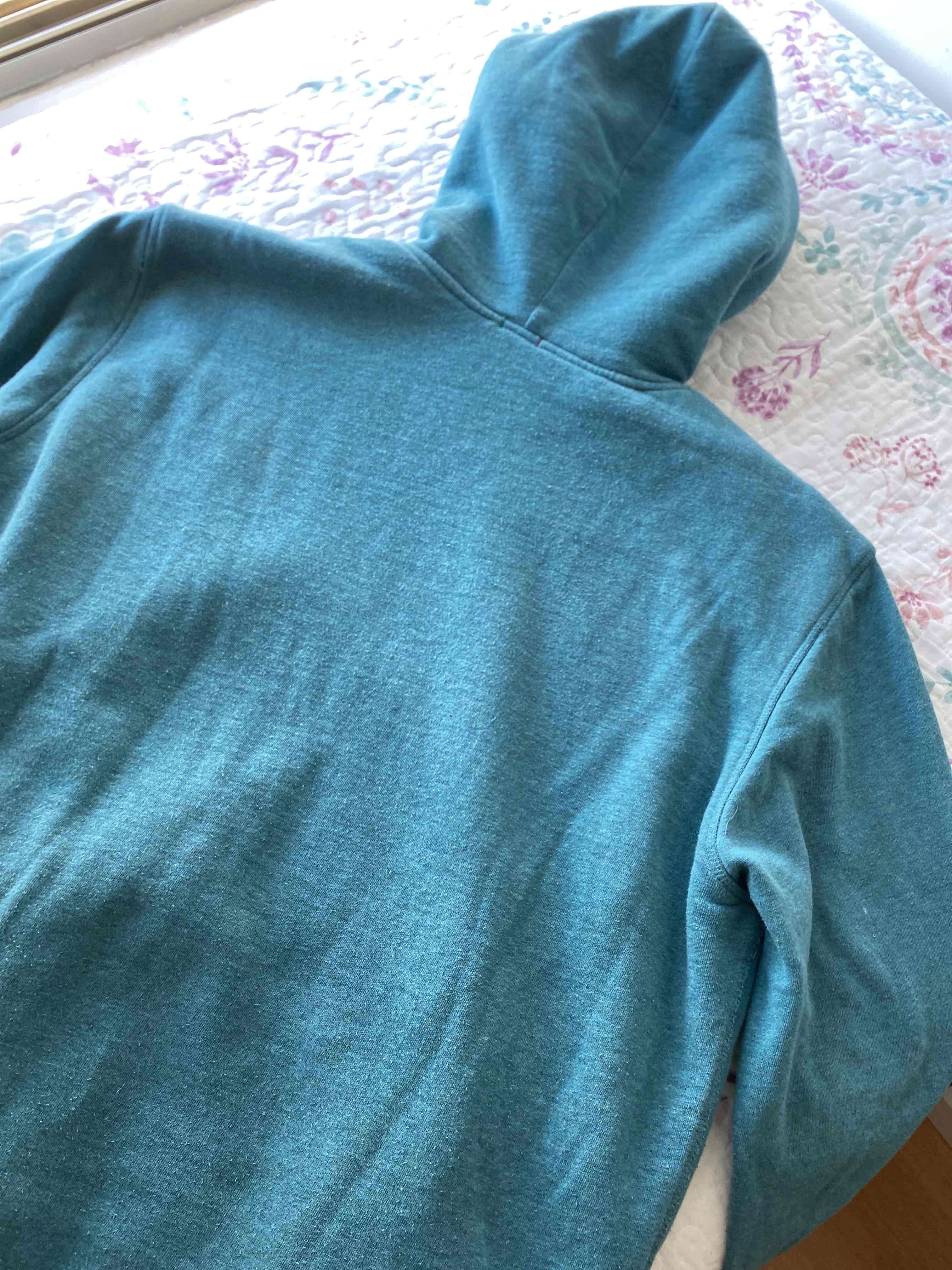 Polerón con capucha azul turquesa - miniatura 2