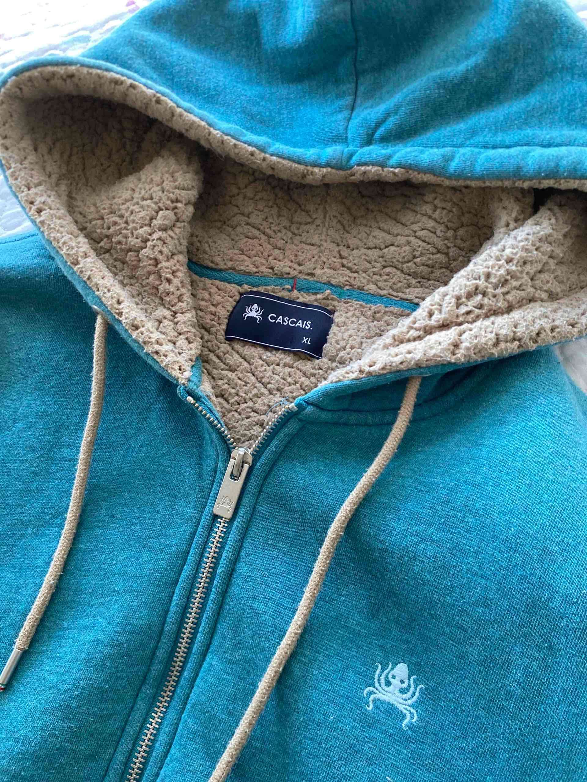 Polerón con capucha azul turquesa - miniatura 3