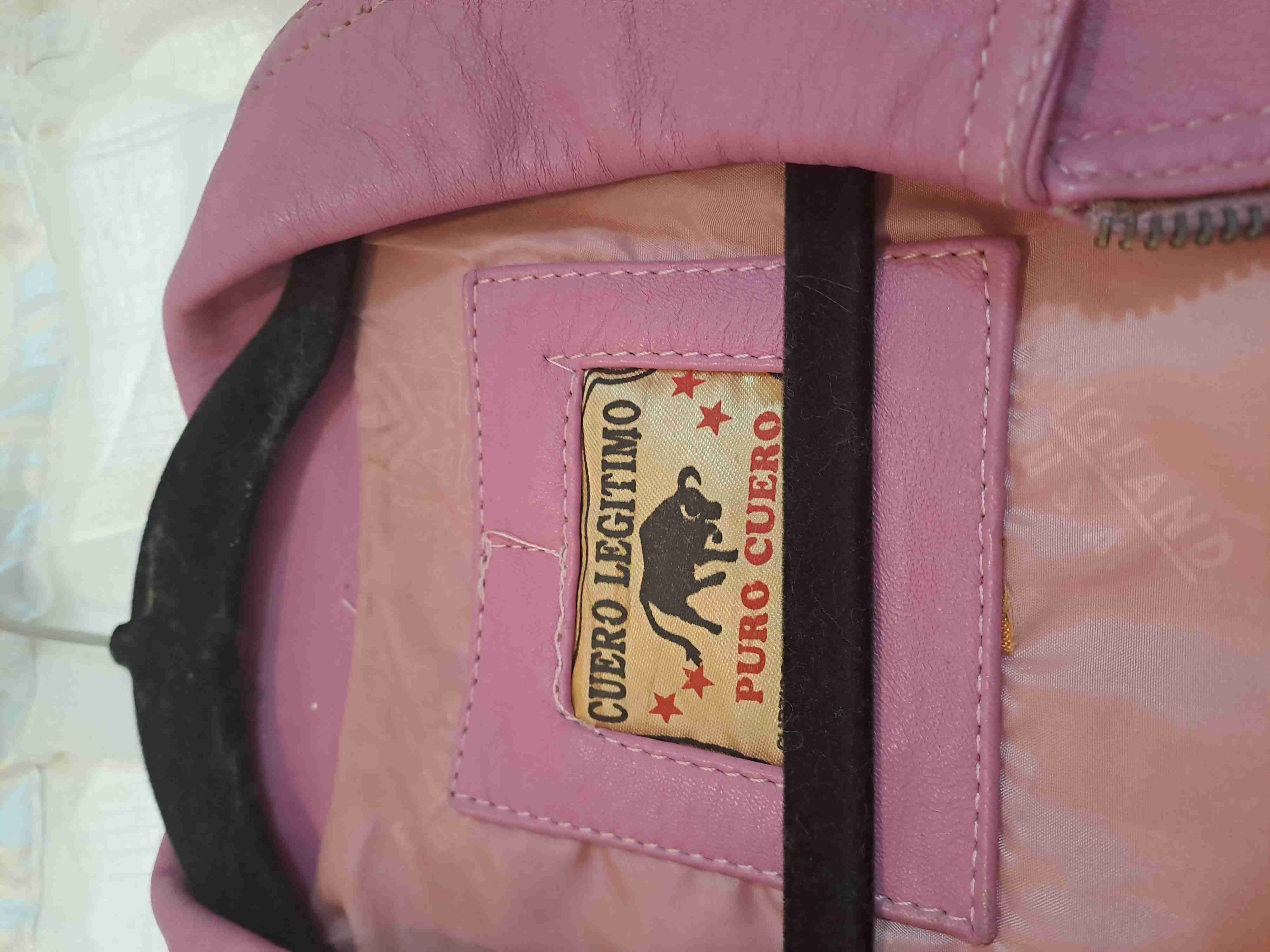 Chaqueta Cuero rosada mujer Única  no hay dos igua - miniatura 3