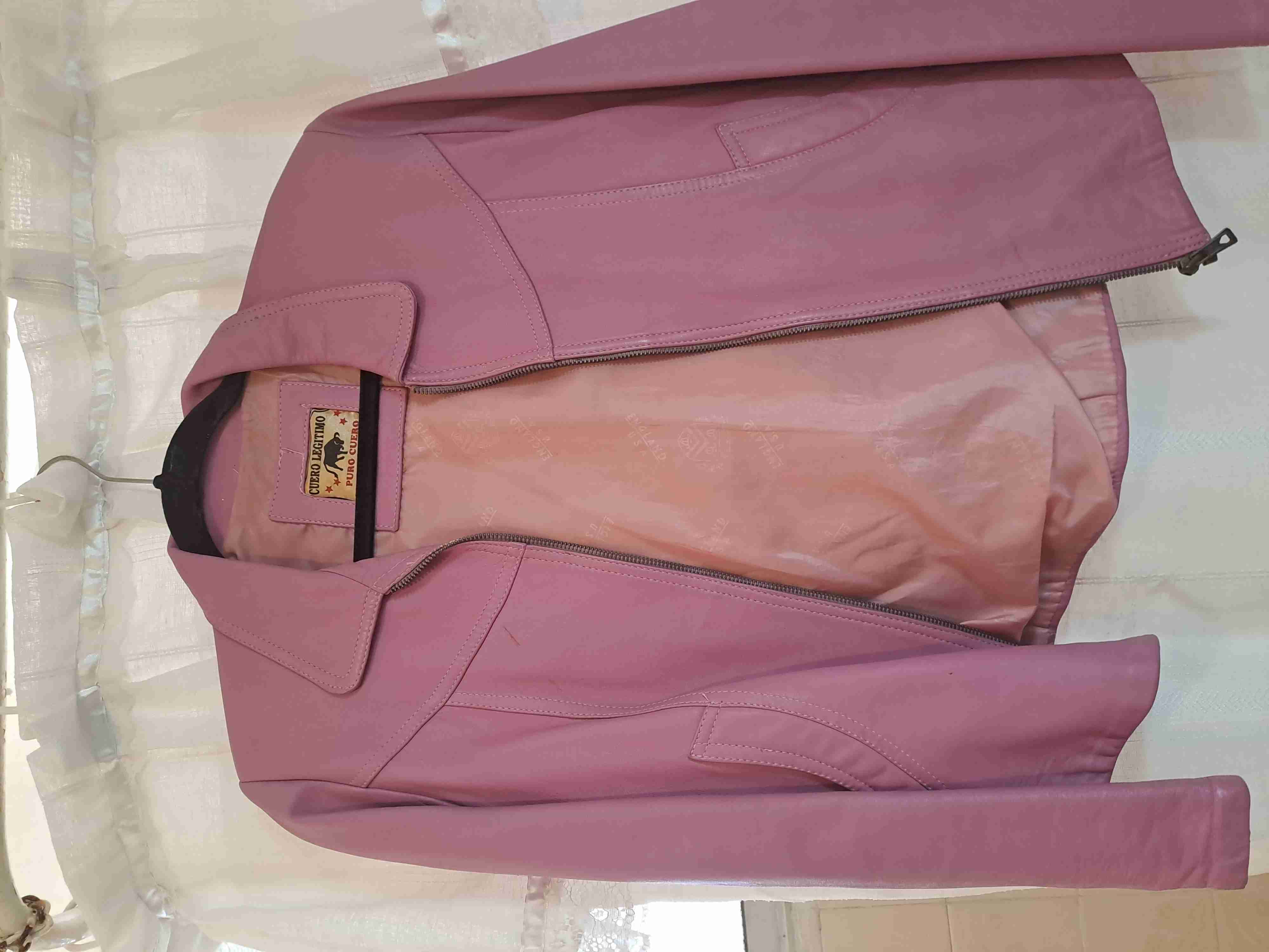 Chaqueta Cuero rosada mujer Única  no hay dos igua - miniatura 4