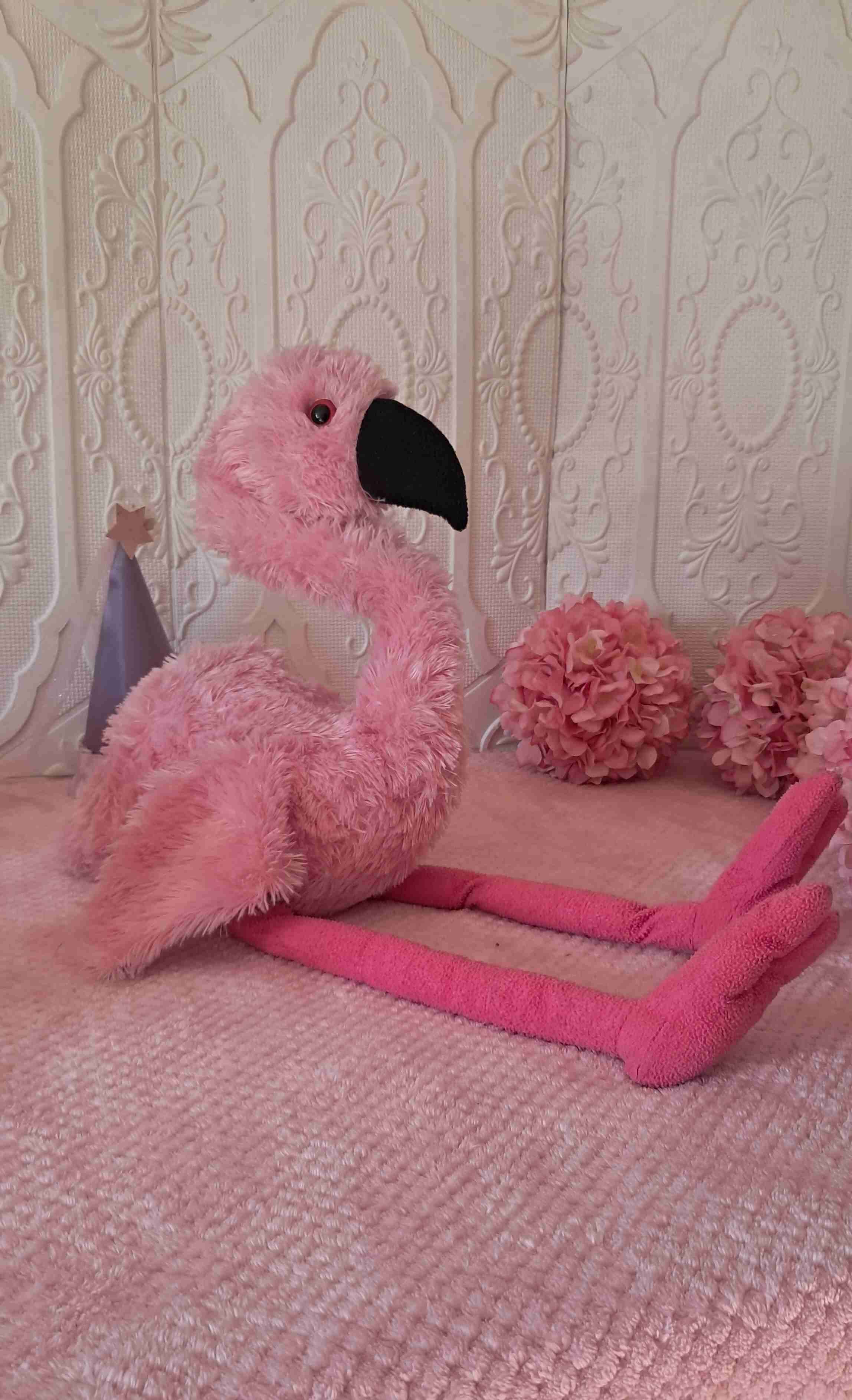 Peluche de flamenco rosado grande