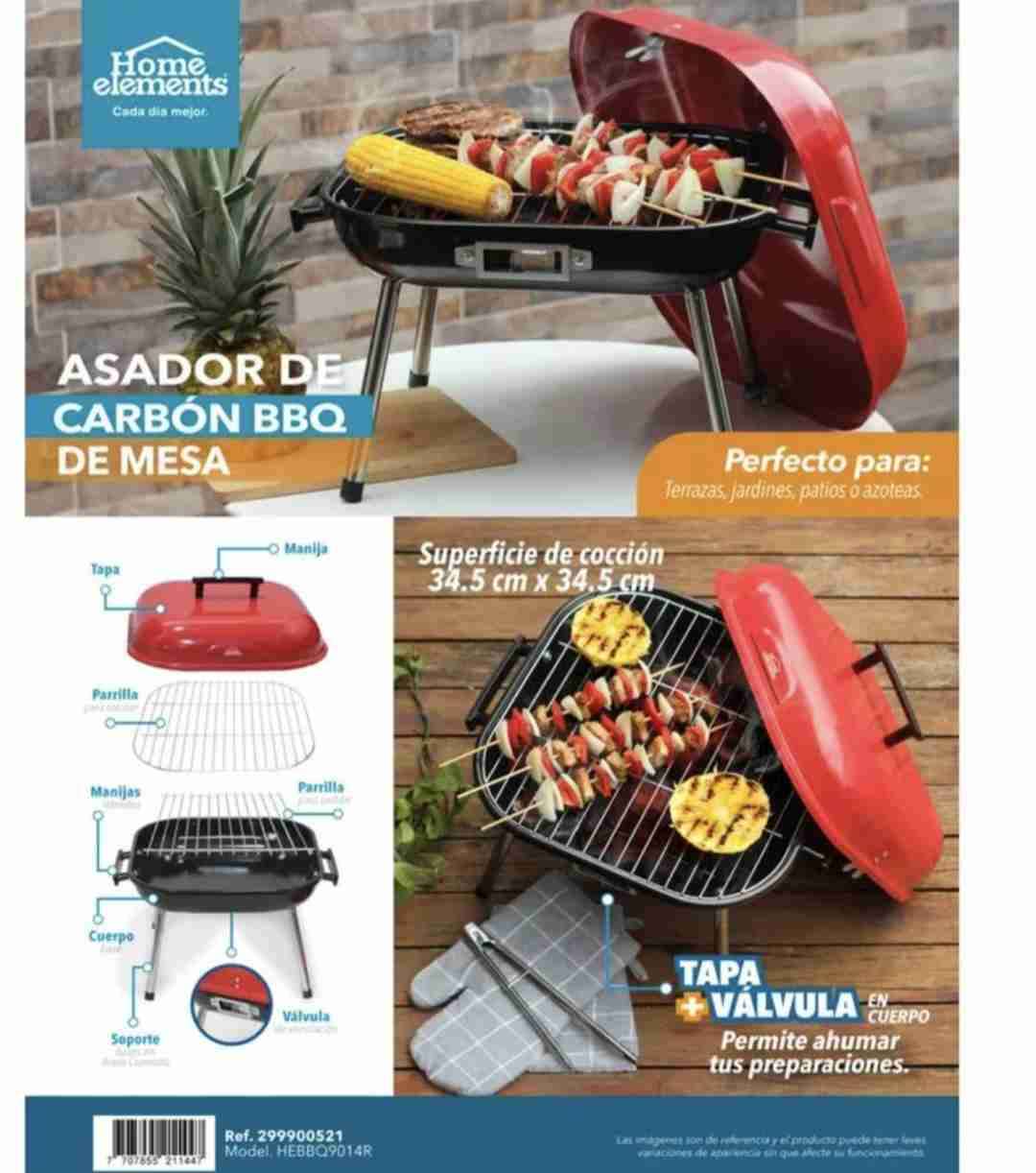 Parrilla portátil negra y roja - miniatura 2