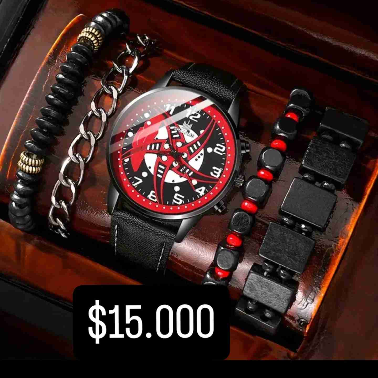 Reloj estilo deportivo negro y rojo