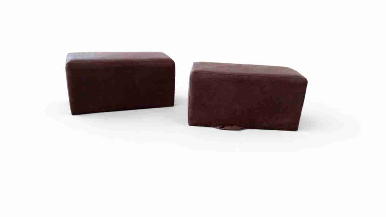 Pufs rectangulares marrones - miniatura 2