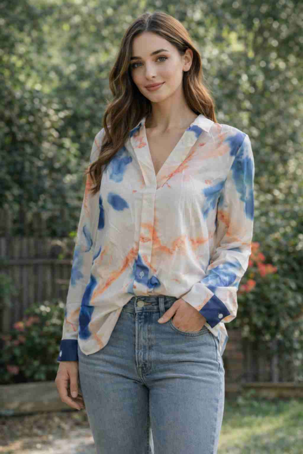 Blusa de colores acuarela
