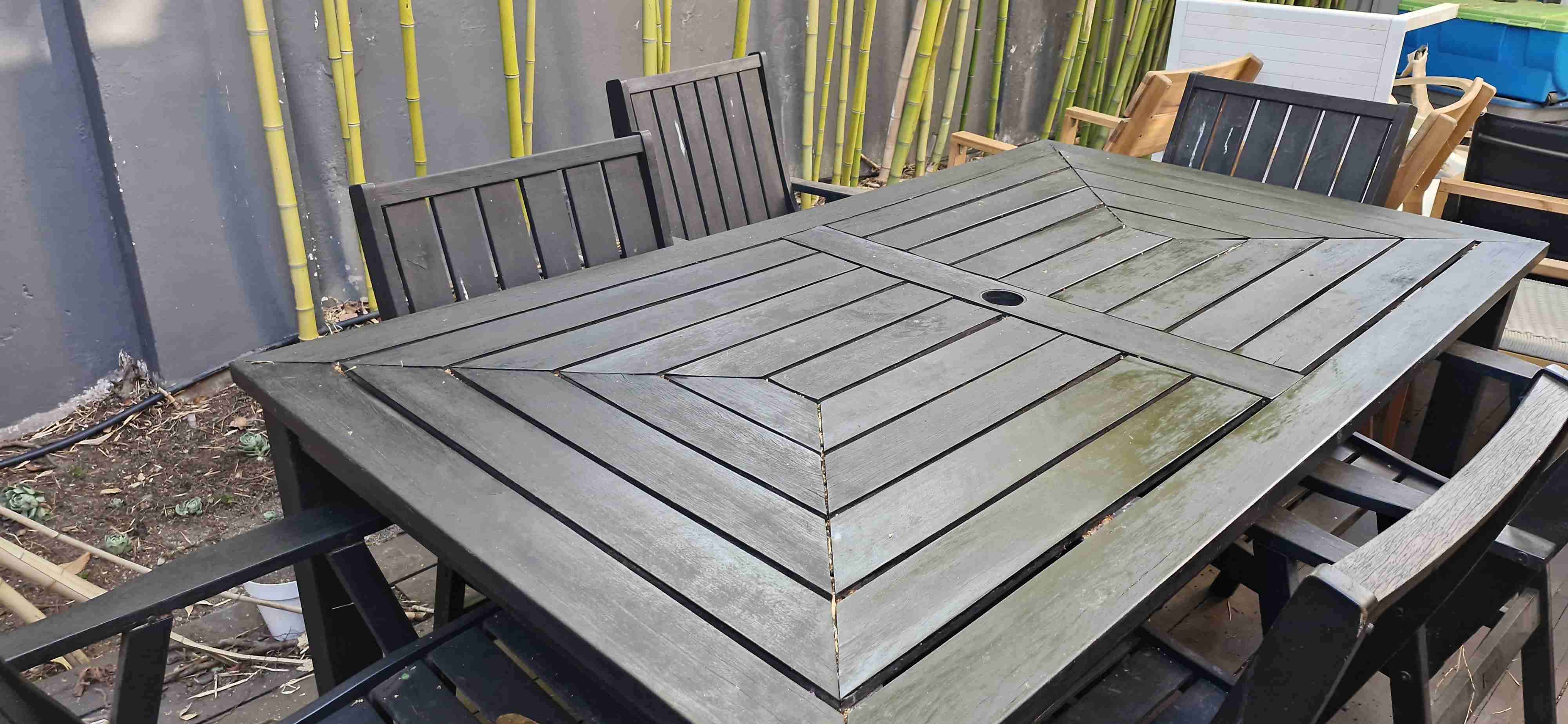 Juego comedor exterior con sillas - miniatura 3