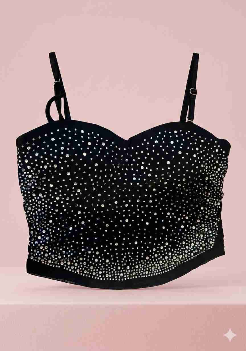 Top negro con lentejuelas brillante