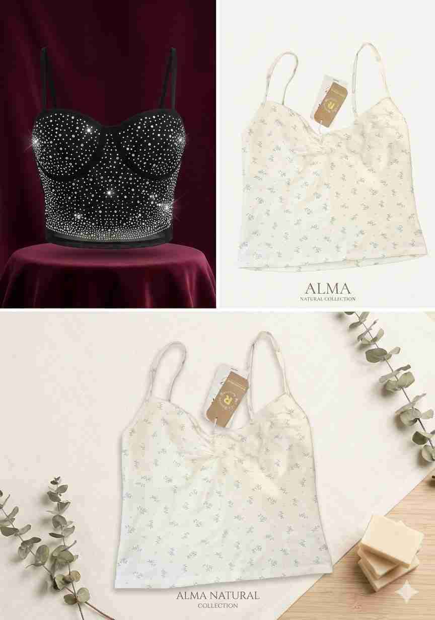 Top negro con lentejuelas brillante - miniatura 3