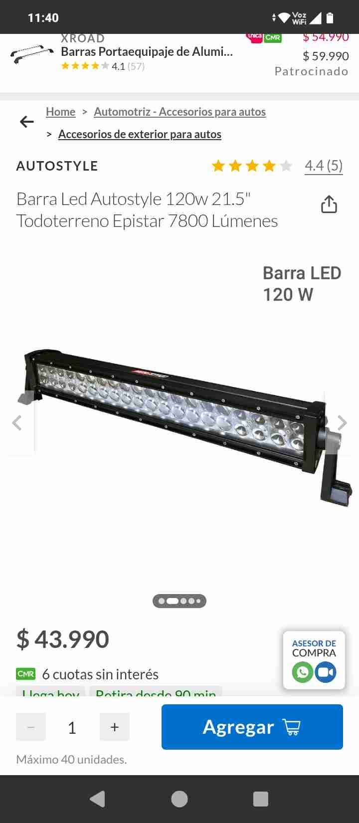 Barra LED Autostyle 120W 21.5''