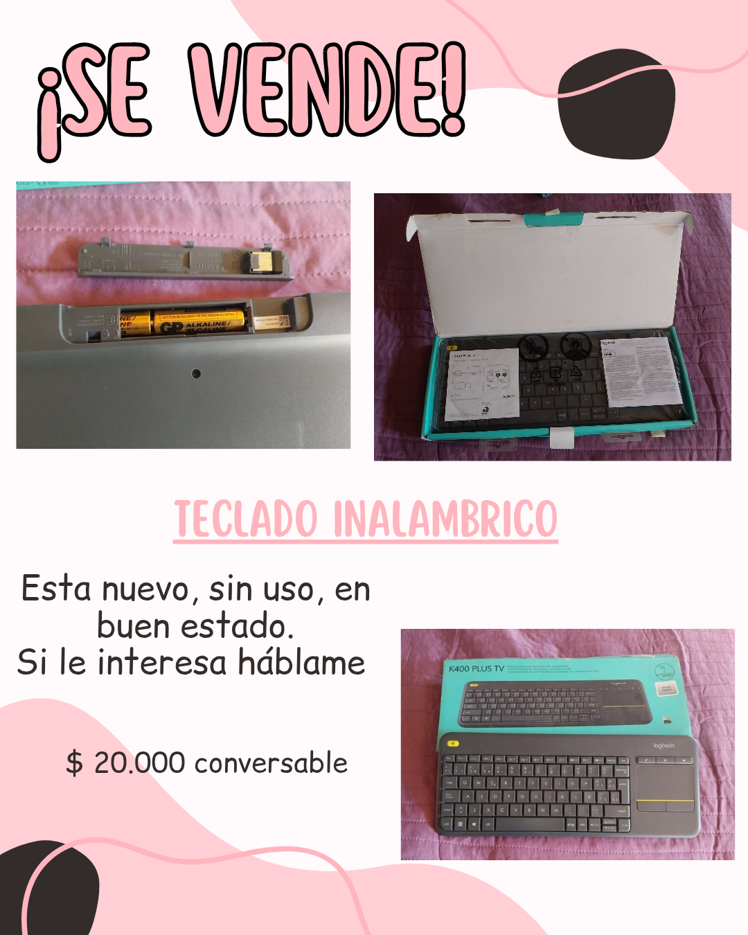 Teclado inalámbrico nuevo