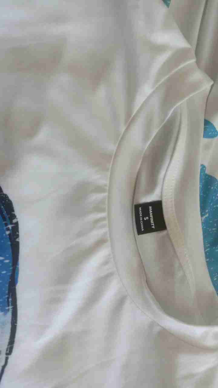 Polera blanca estampada talle S