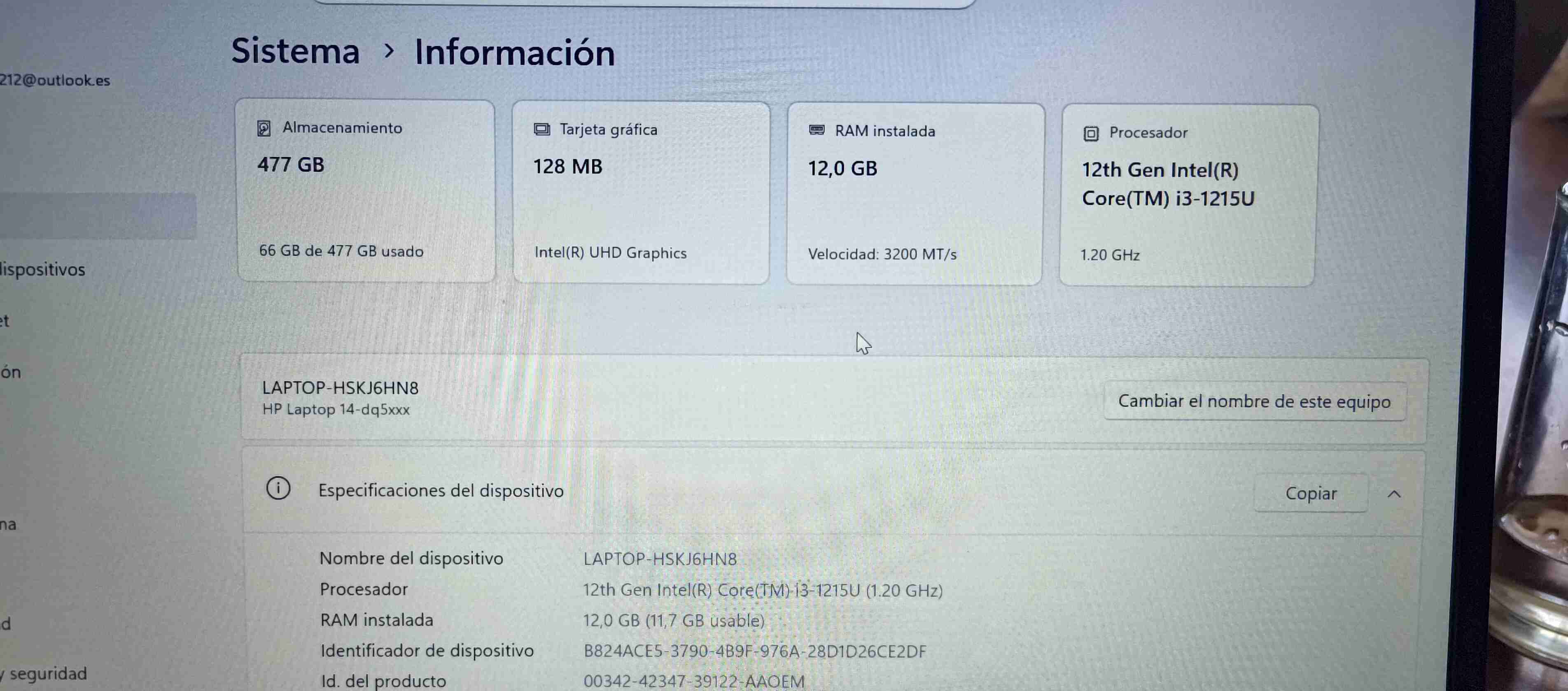 Note HP 14 i3 12 gen,12 GB ram,512 GB SSD NVMe - miniatura 2