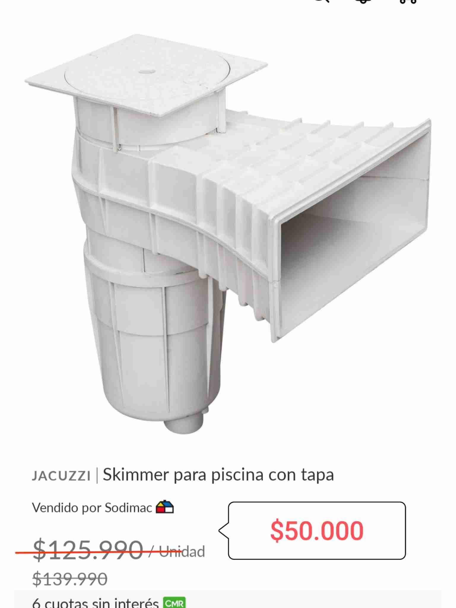 Skimmer para piscina con tapa