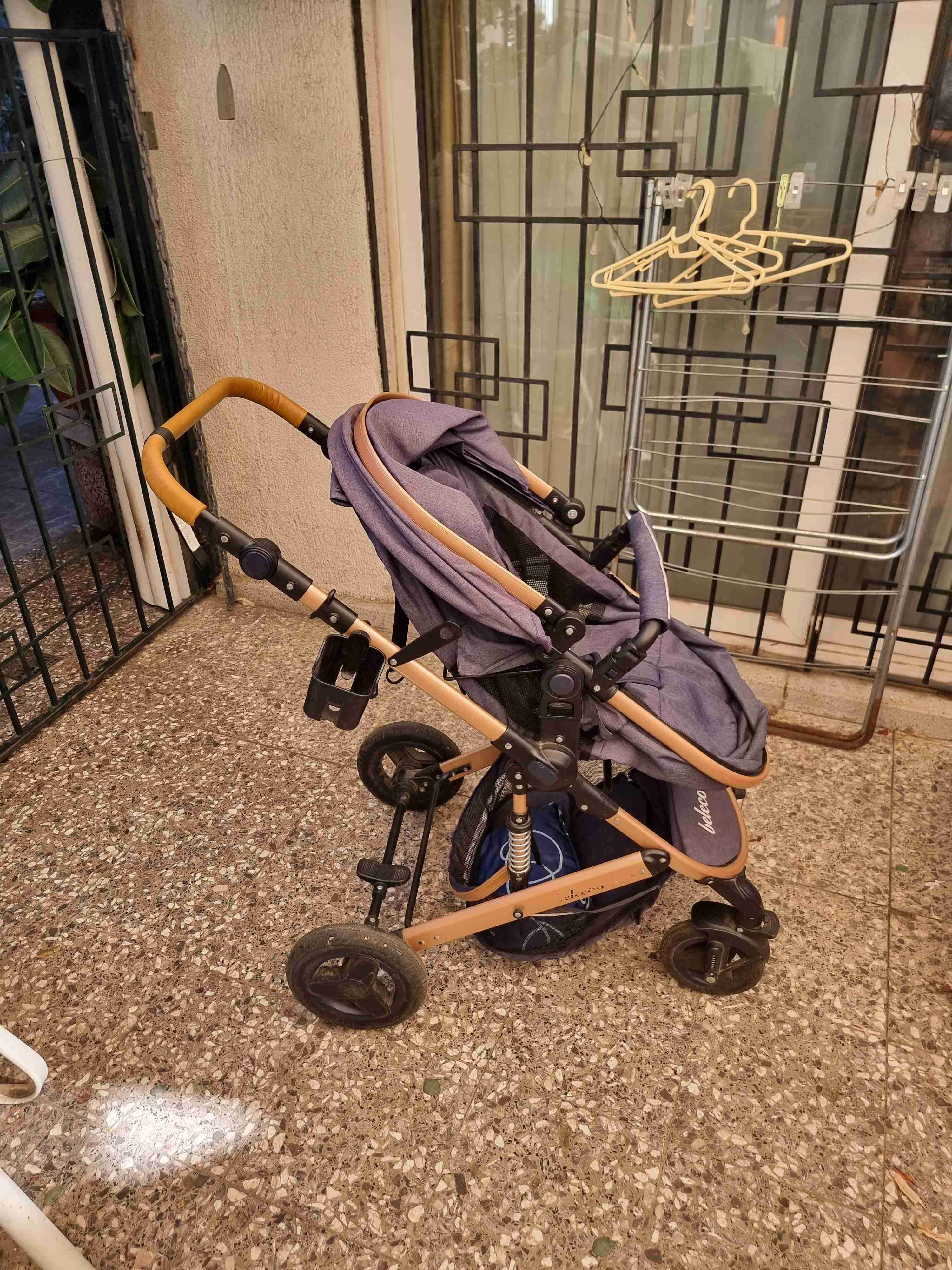 Coche de bebé plegable azul belecco - miniatura 5