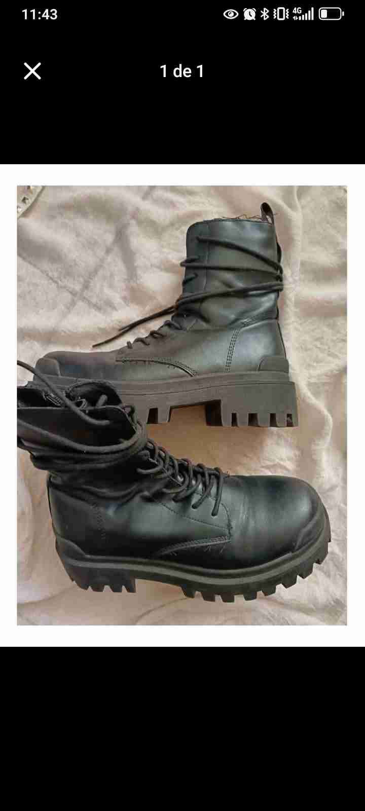 Botas negras de cuero chunky