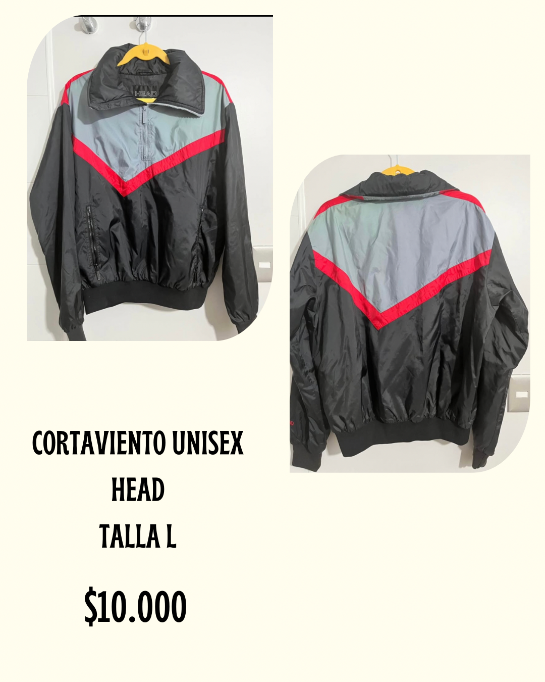 Cortaviento unisex Head gris y rojo