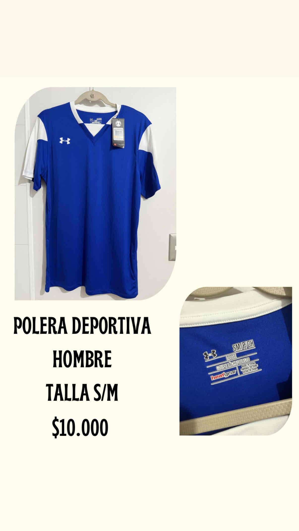 Polera deportiva azul hombre
