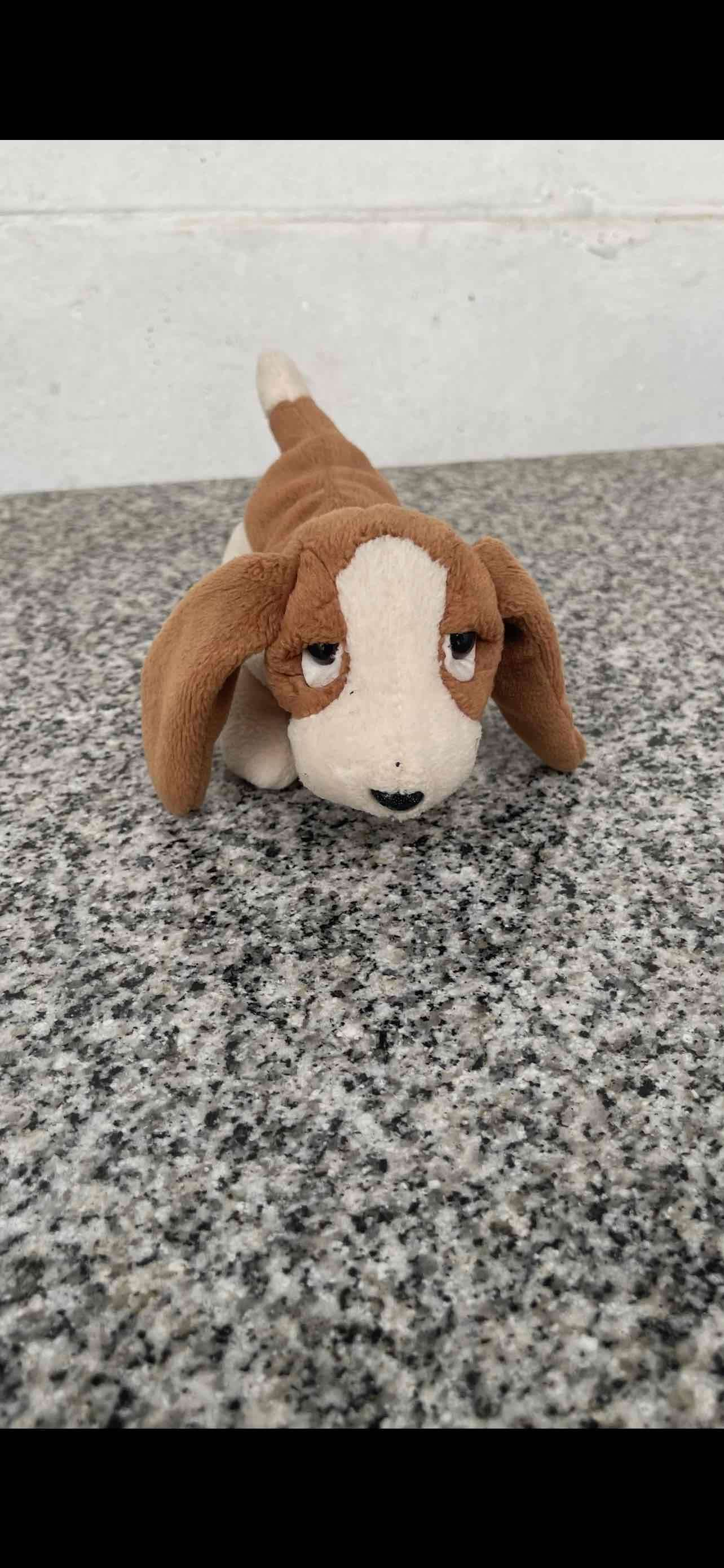 Peluche perro marrón y blanco - miniatura 2
