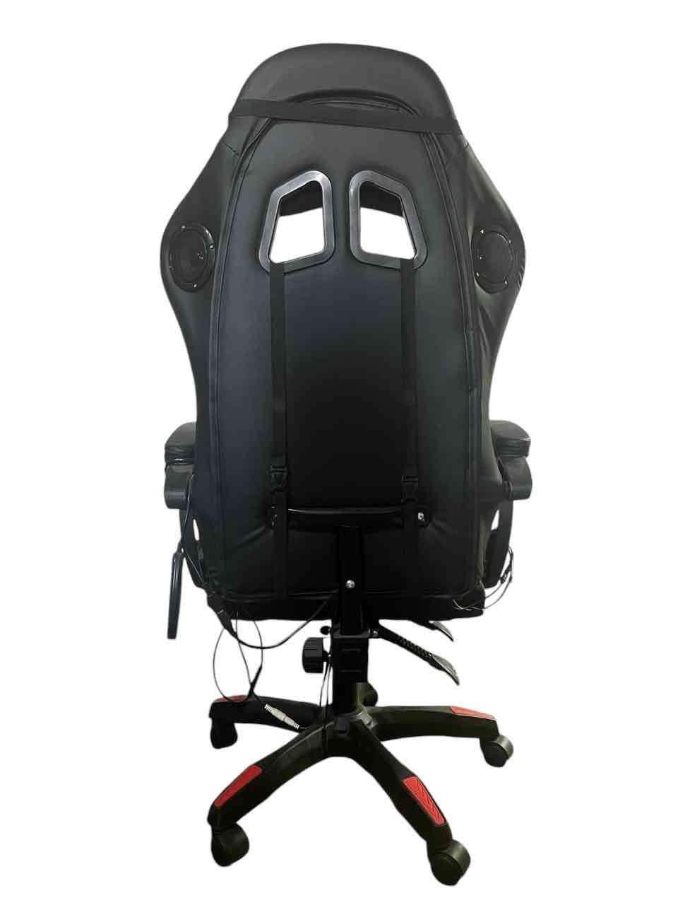 Silla gamer reclinable azul negro y blanco negro - miniatura 2