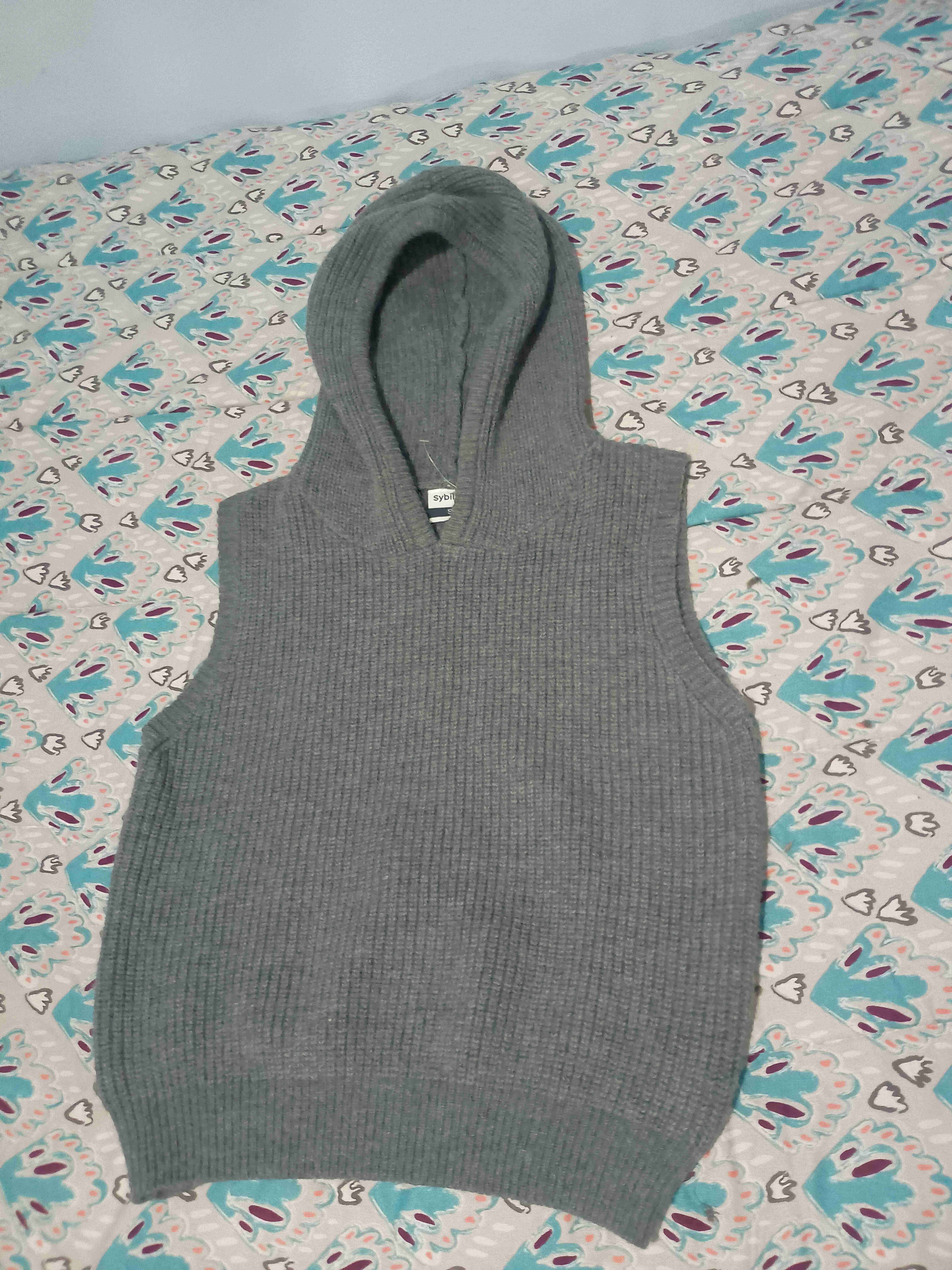 Chaleco de lana sin mangas gris