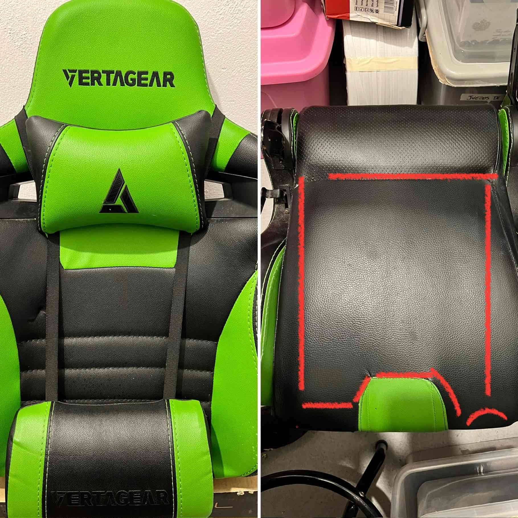 Silla gamer Vertagear verde y negra - miniatura 2