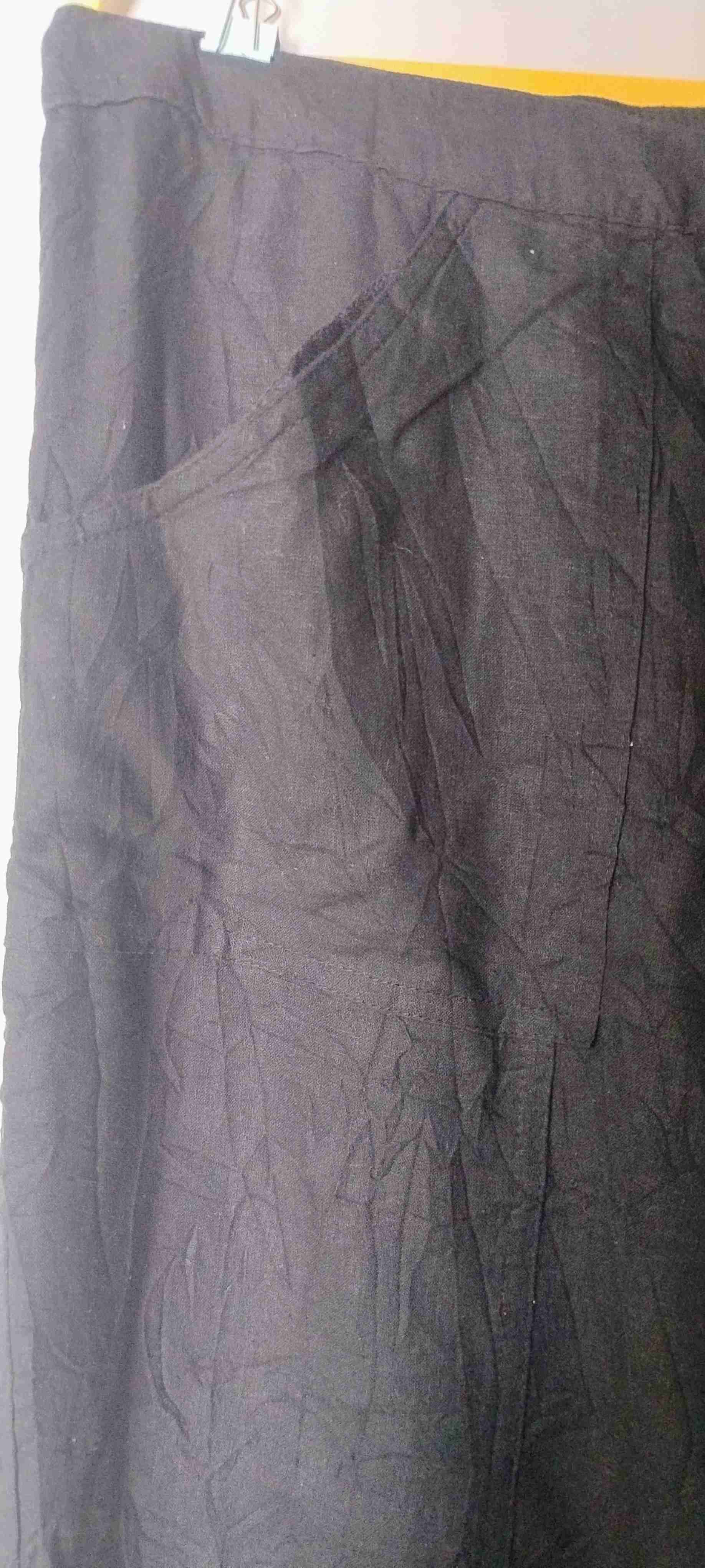 Pantalón lino negro mujer - miniatura 2