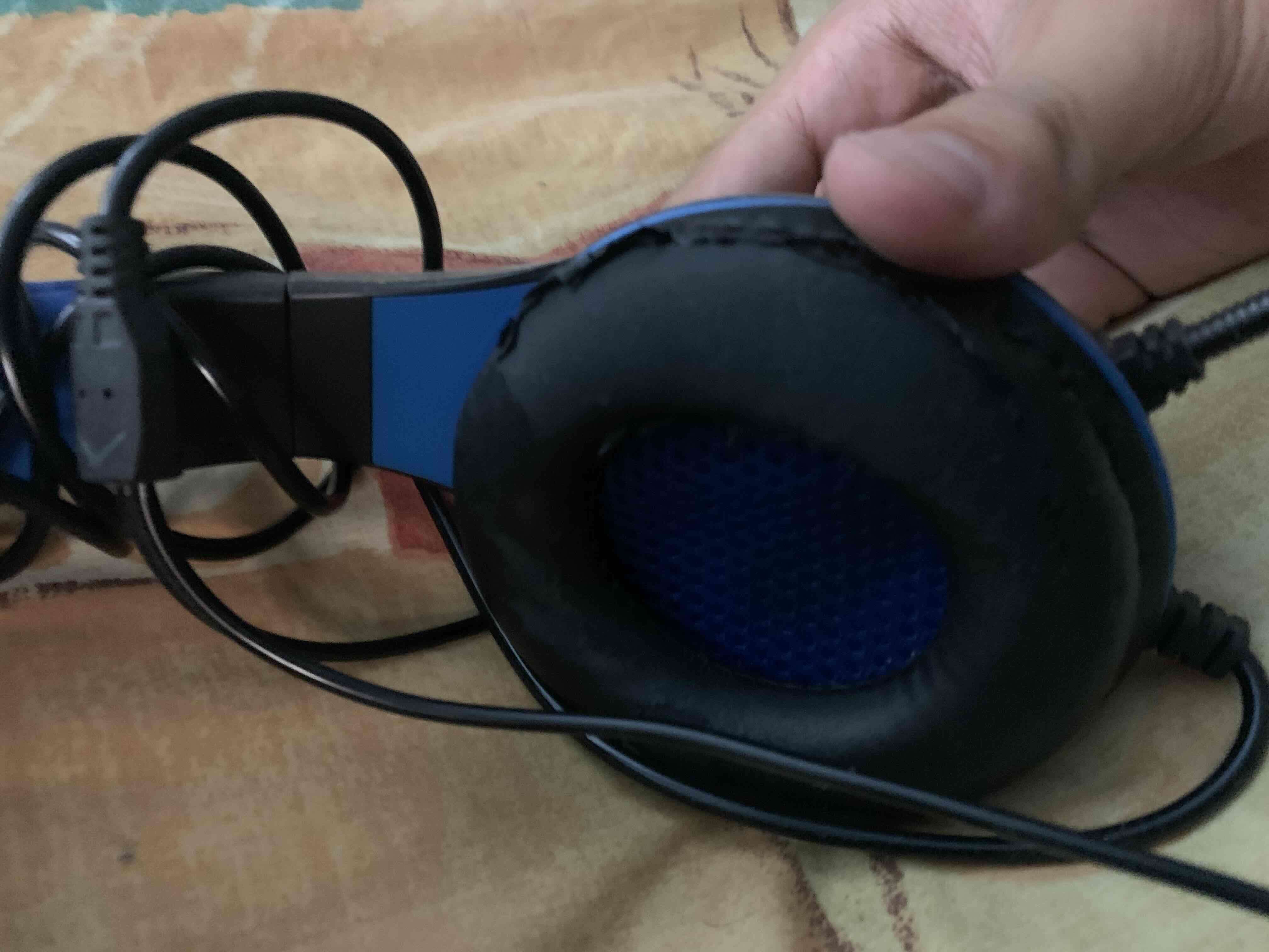 Auriculares con micrófono negro y azul - miniatura 2