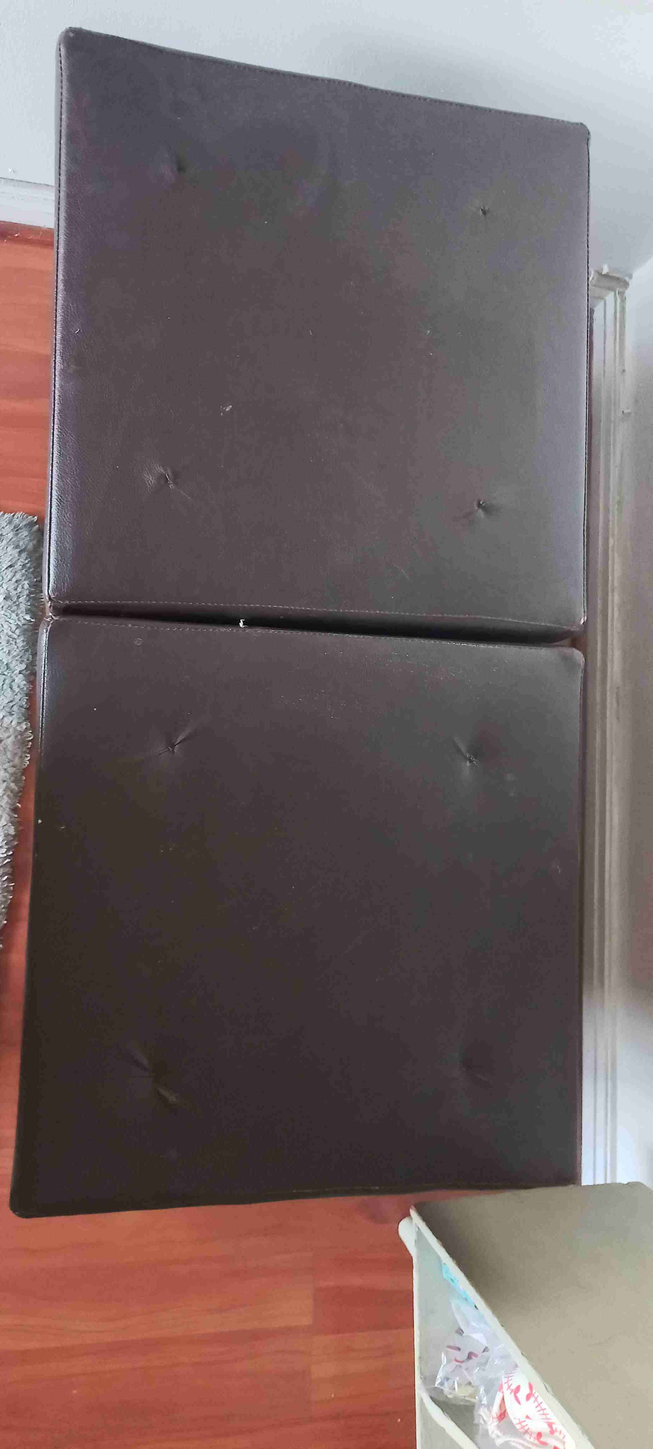 Puff otoman de almacenamiento oscuro - miniatura 2