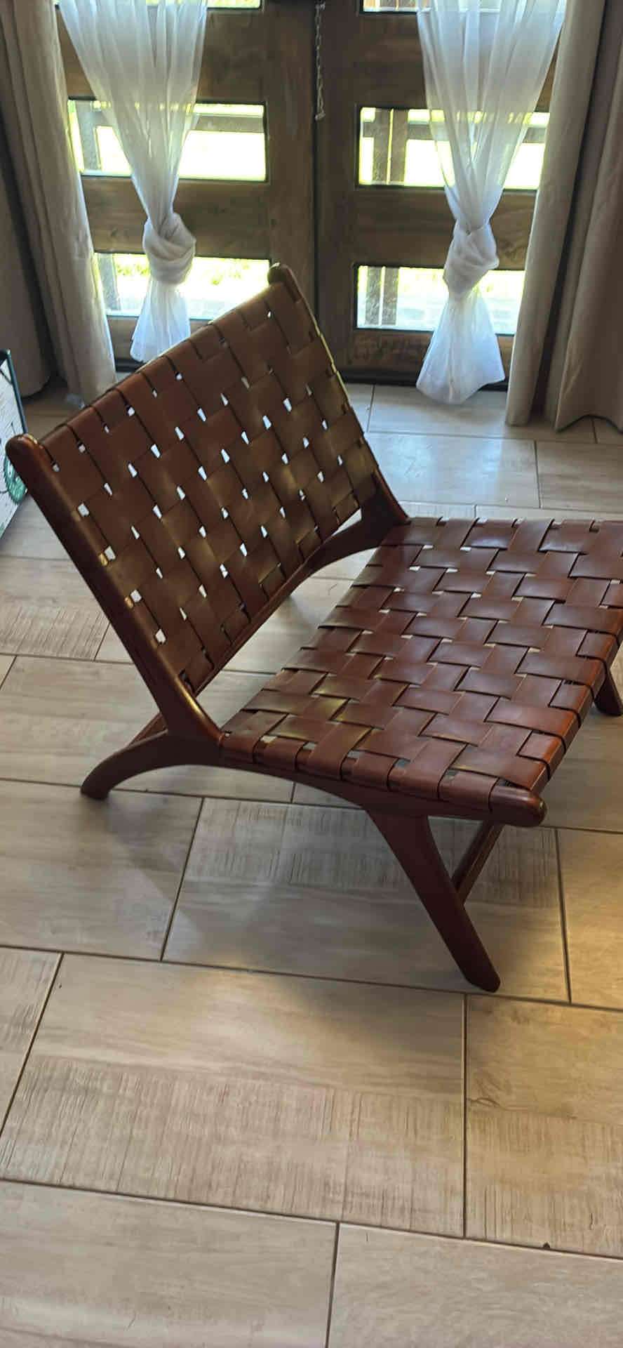 Silla de cuero trenzado - miniatura 3