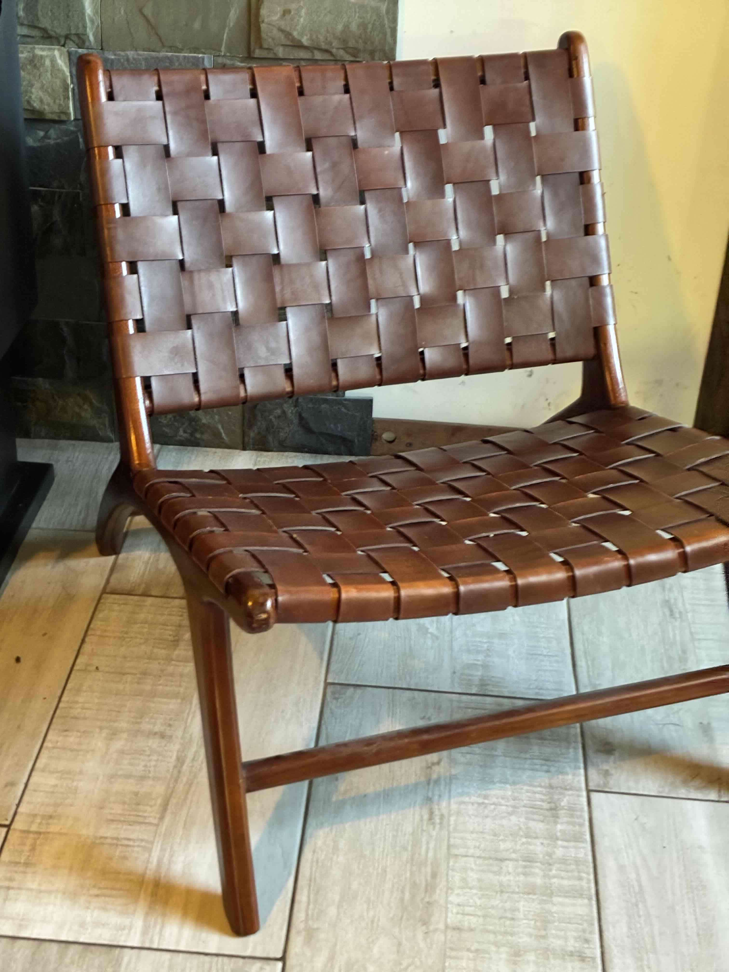 Silla de cuero trenzado - miniatura 4