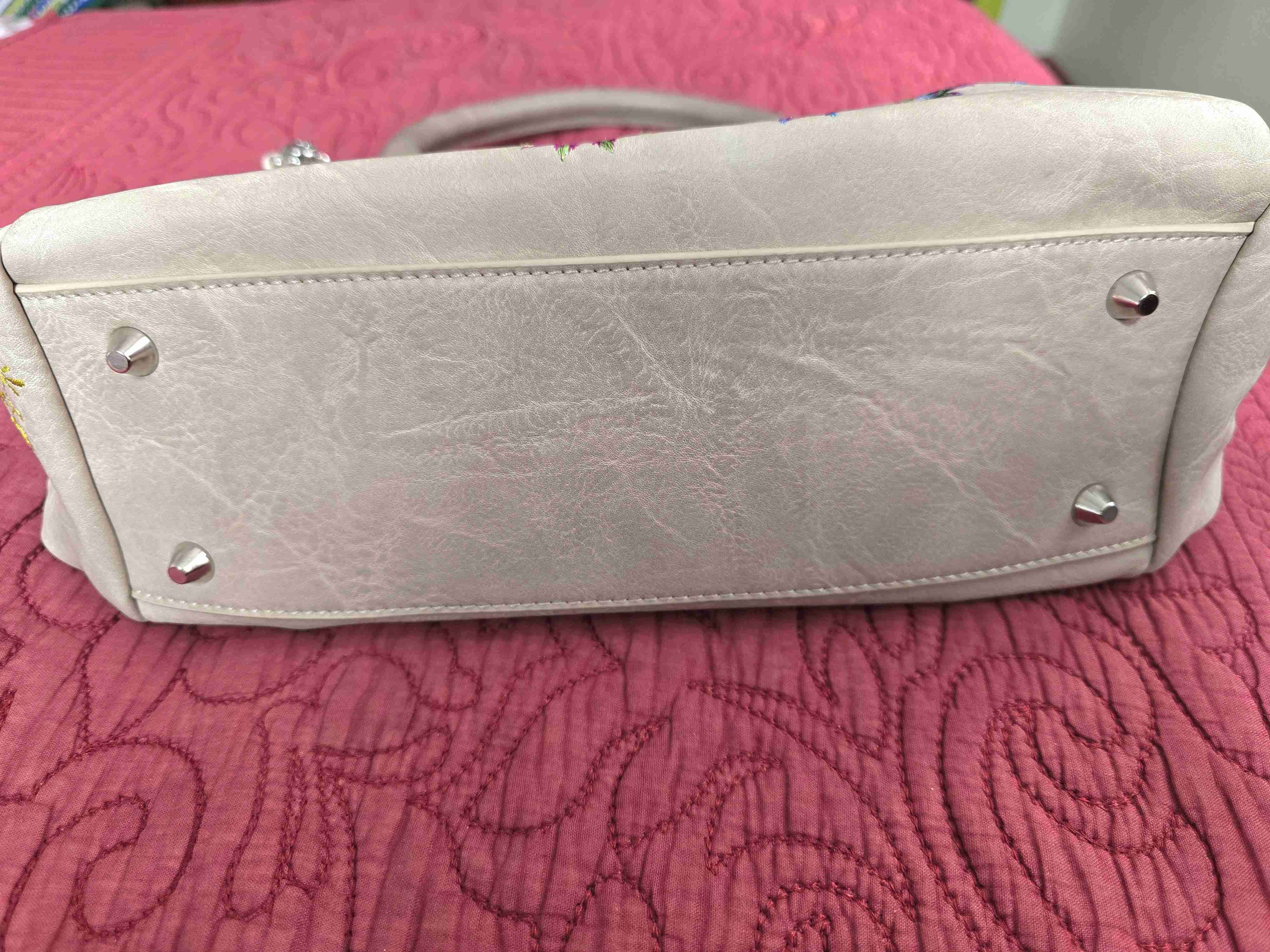 Bolso beige con bordados - miniatura 5