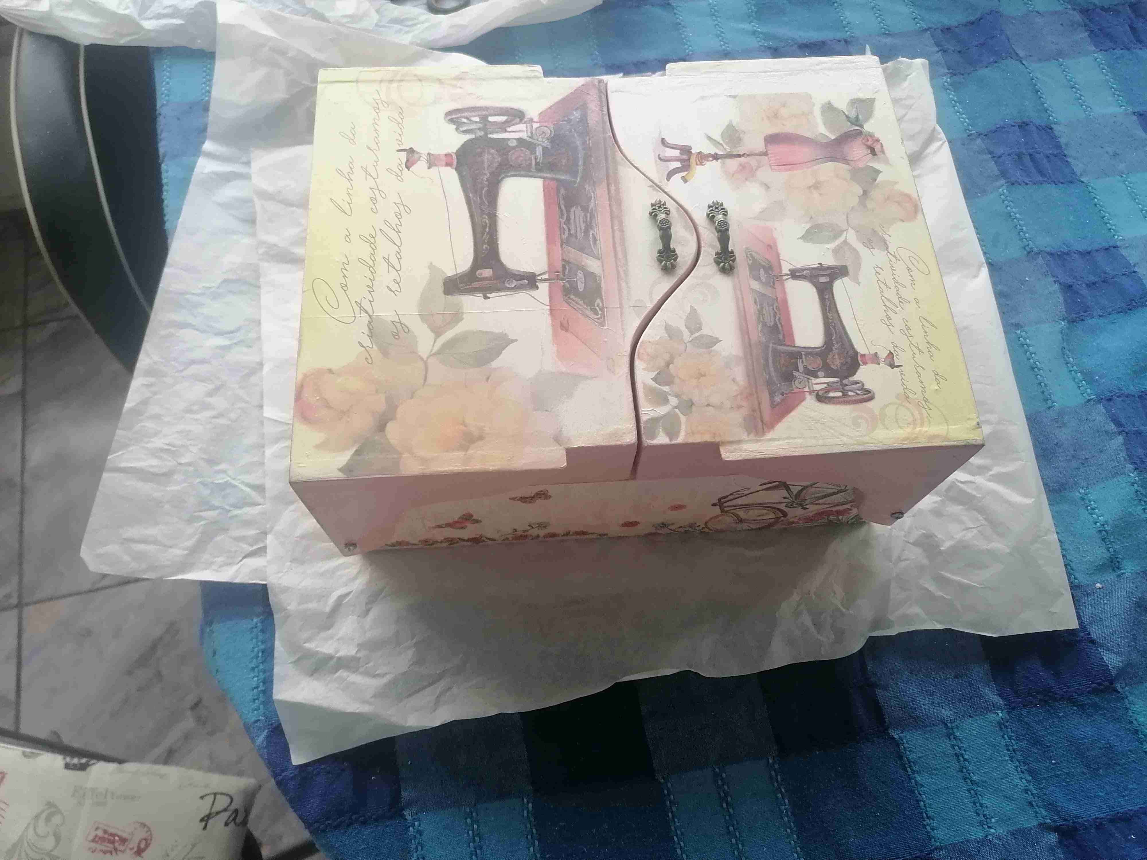 Caja organizadora costurero artesanal - miniatura 2