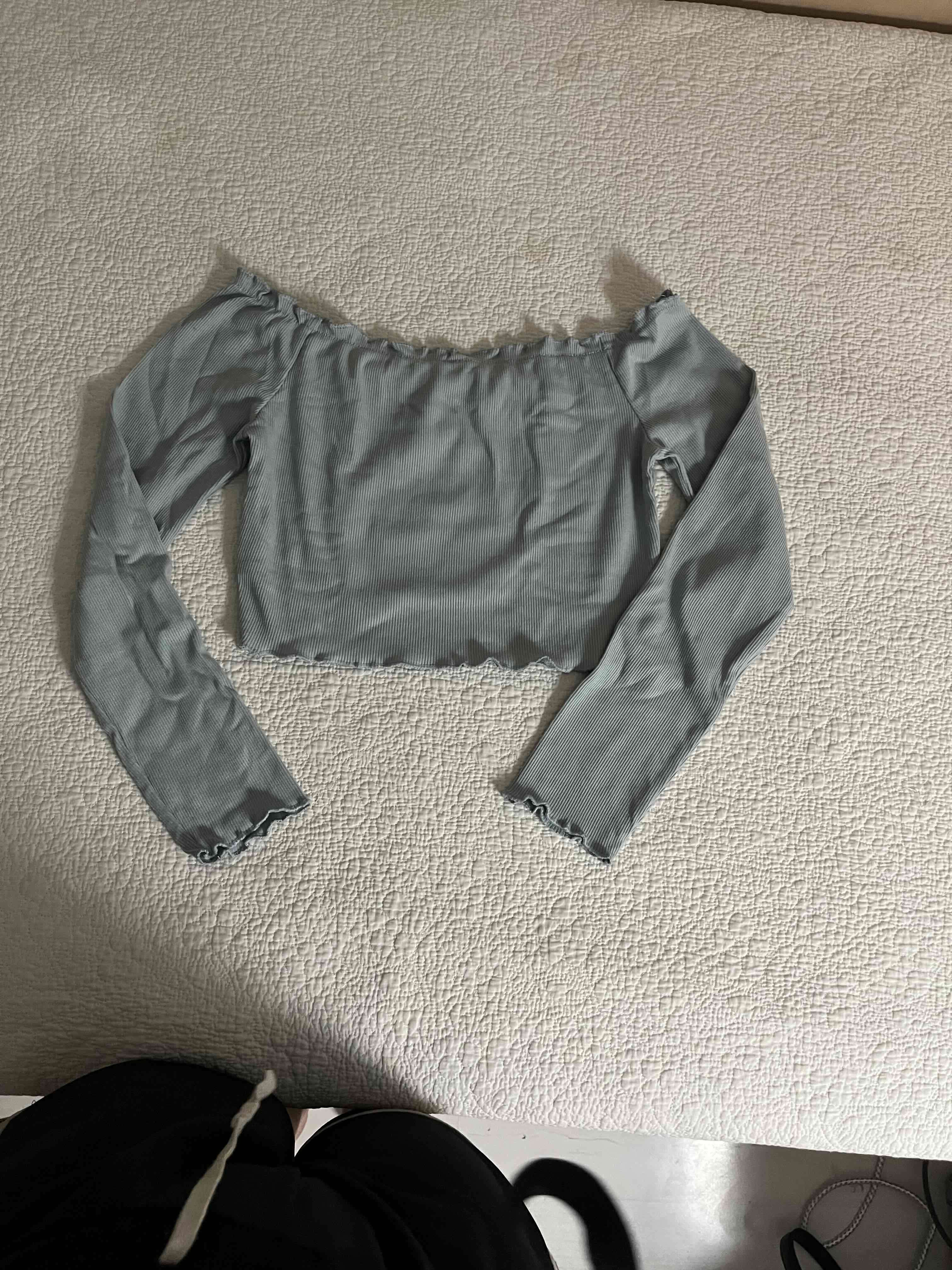 Polera hombros descubiertos celeste - miniatura 2