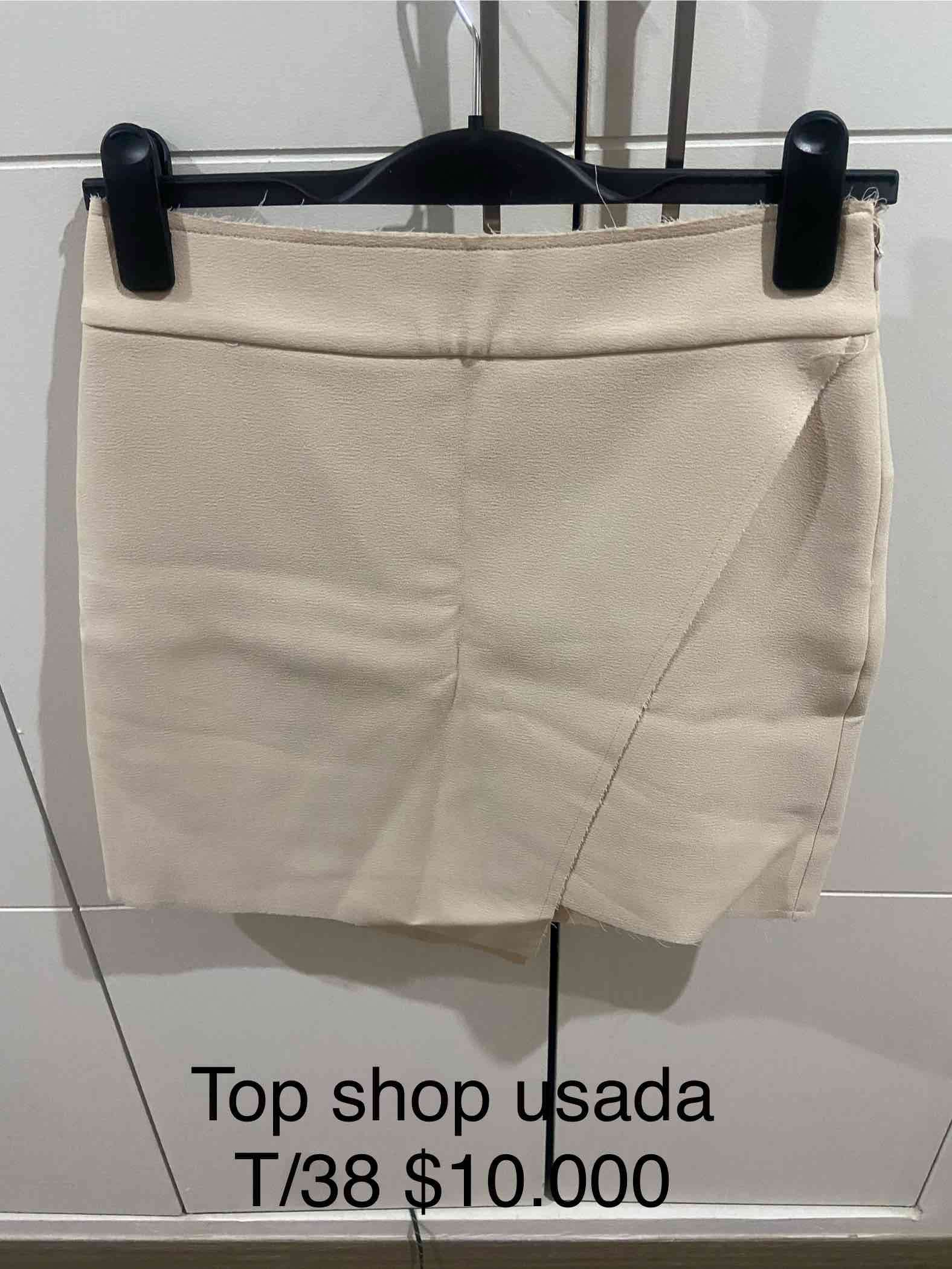 Falda Topshop beige talla 38