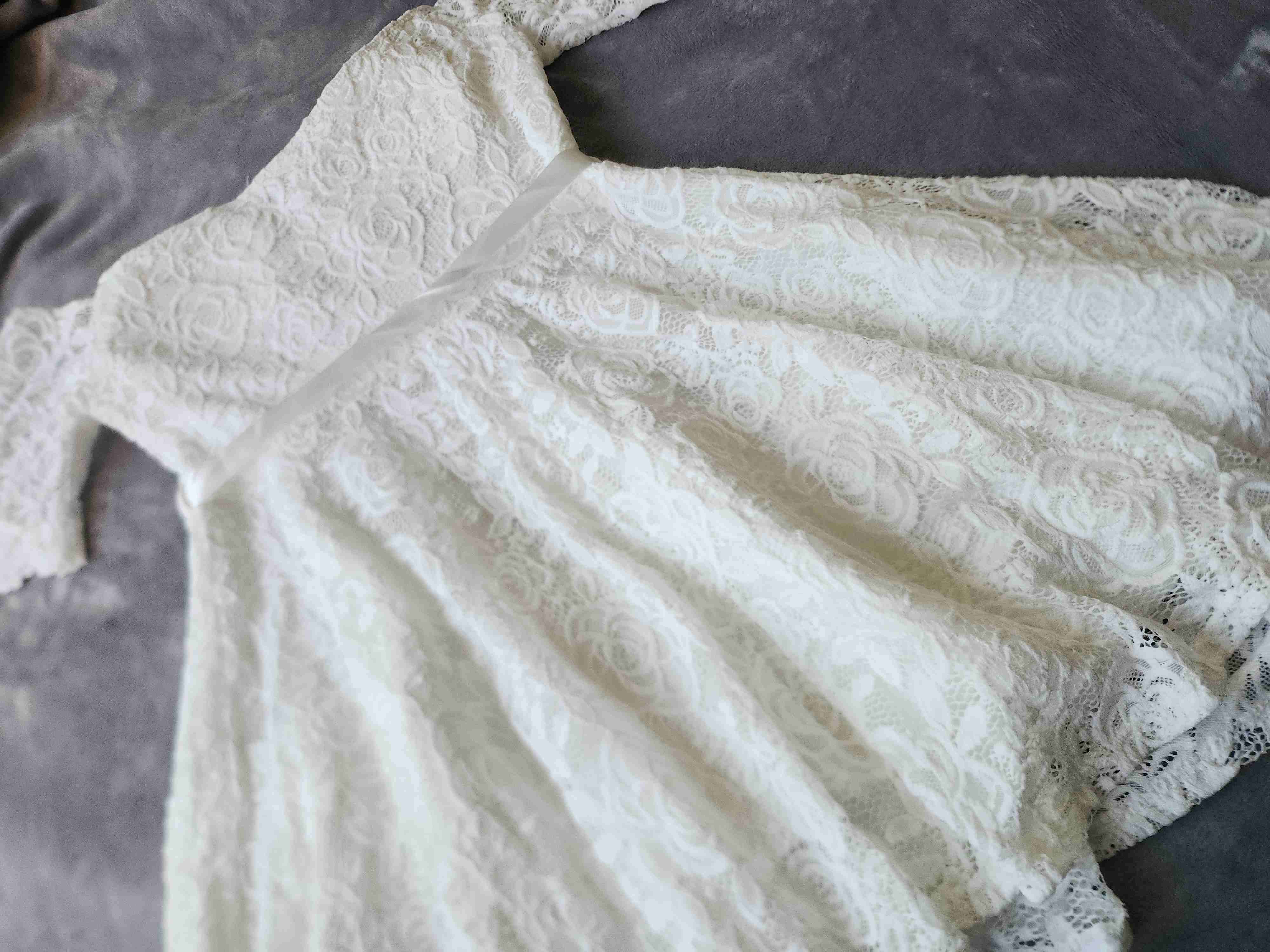 Vestido blanco encaje cinta - miniatura 3