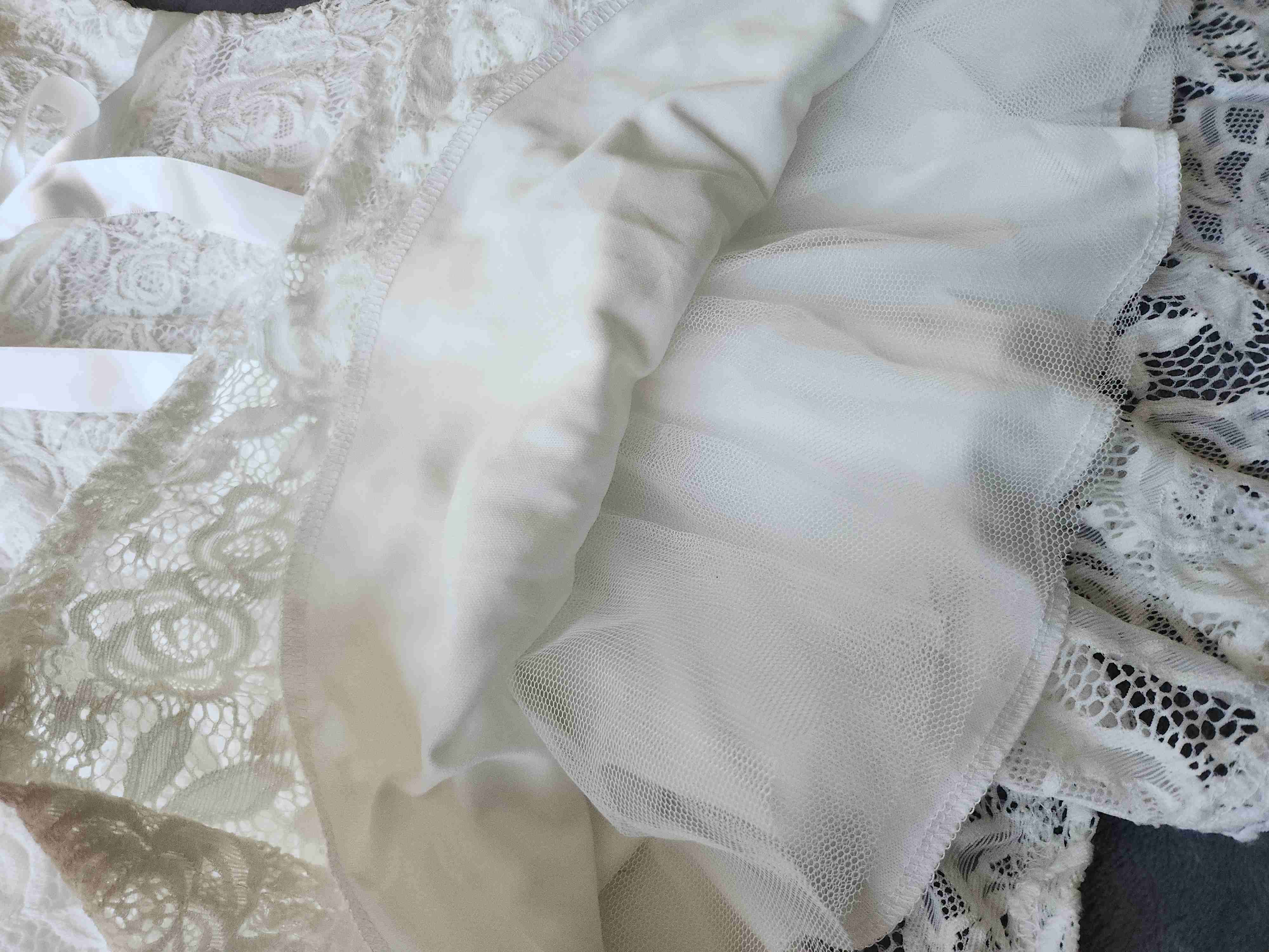 Vestido blanco encaje cinta - miniatura 4