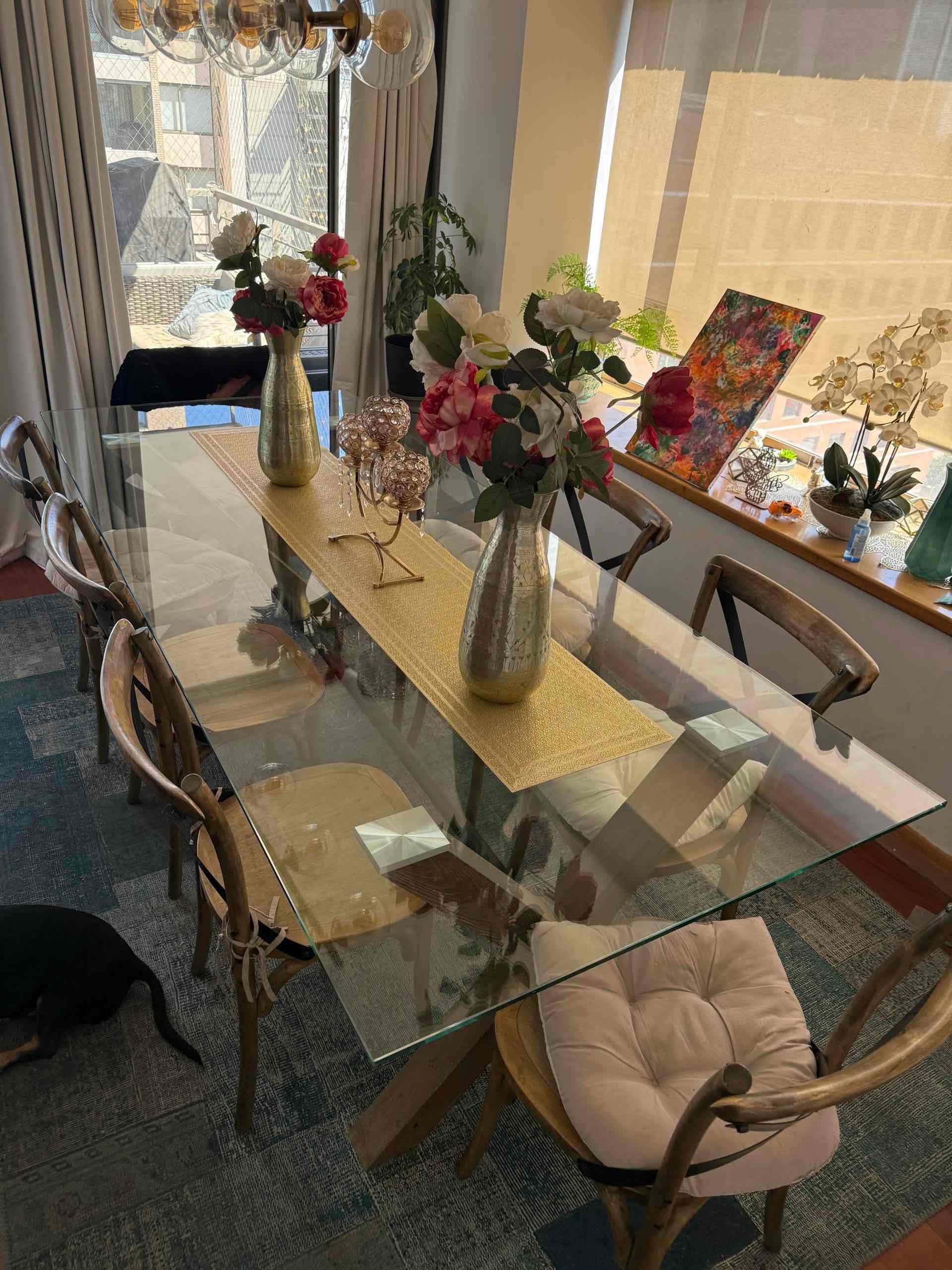 Mesa de comedor de vidrio 8 Personas - miniatura 2