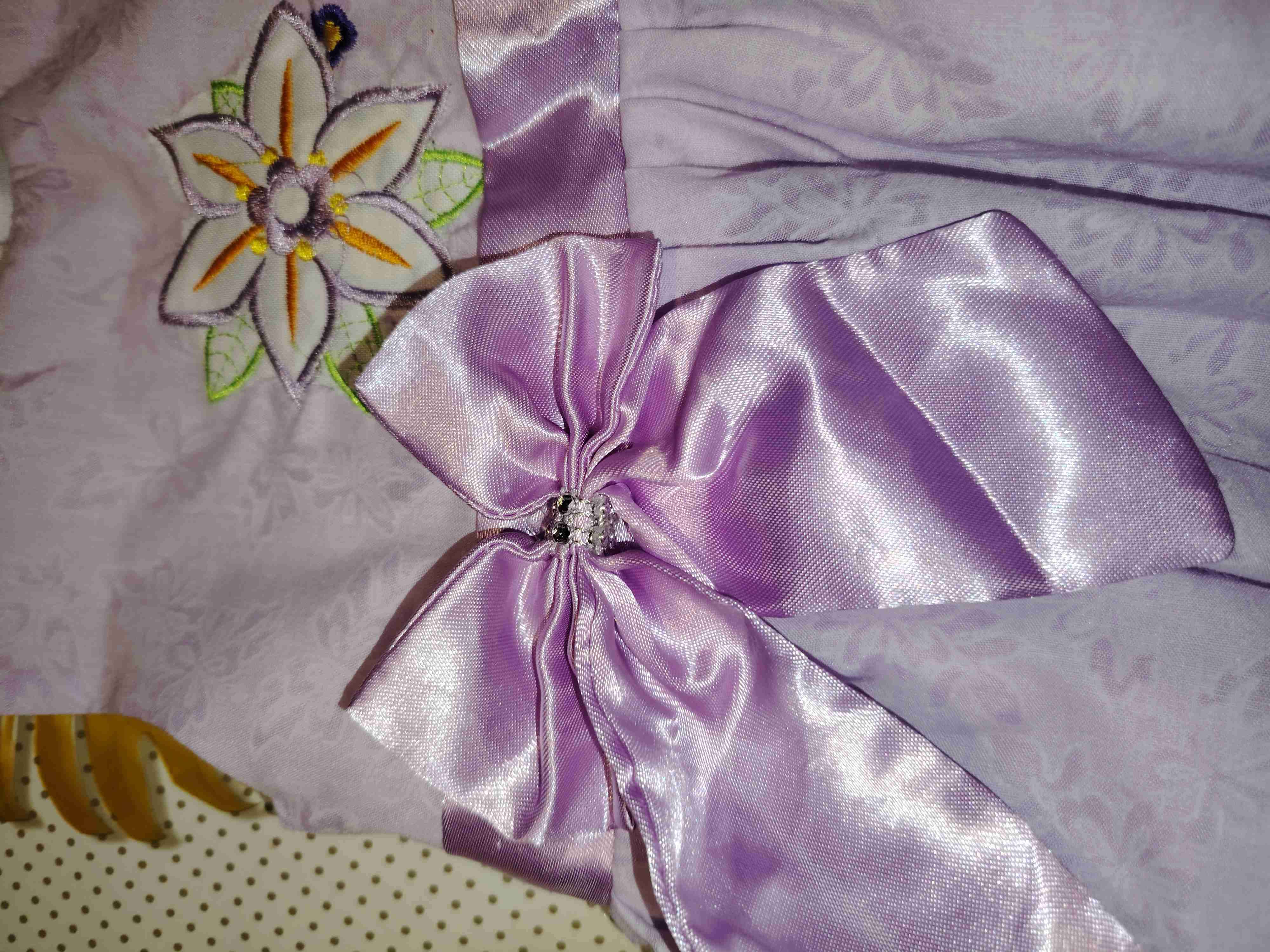 Vestido de niña lila con flores - miniatura 3