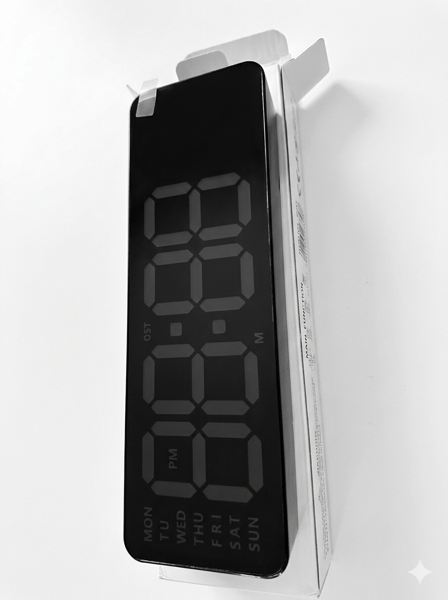 Reloj digital pared o escritorio verde y azul - miniatura 3