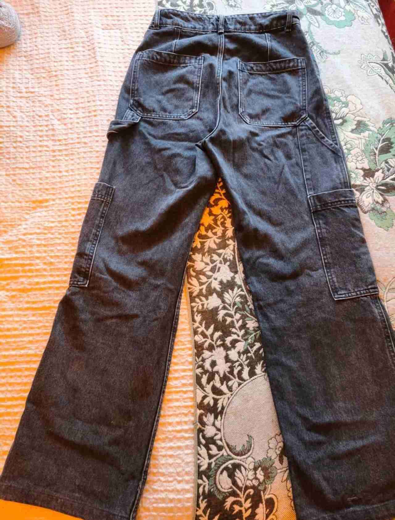 Pantalones cargo negros de mezclilla - miniatura 2