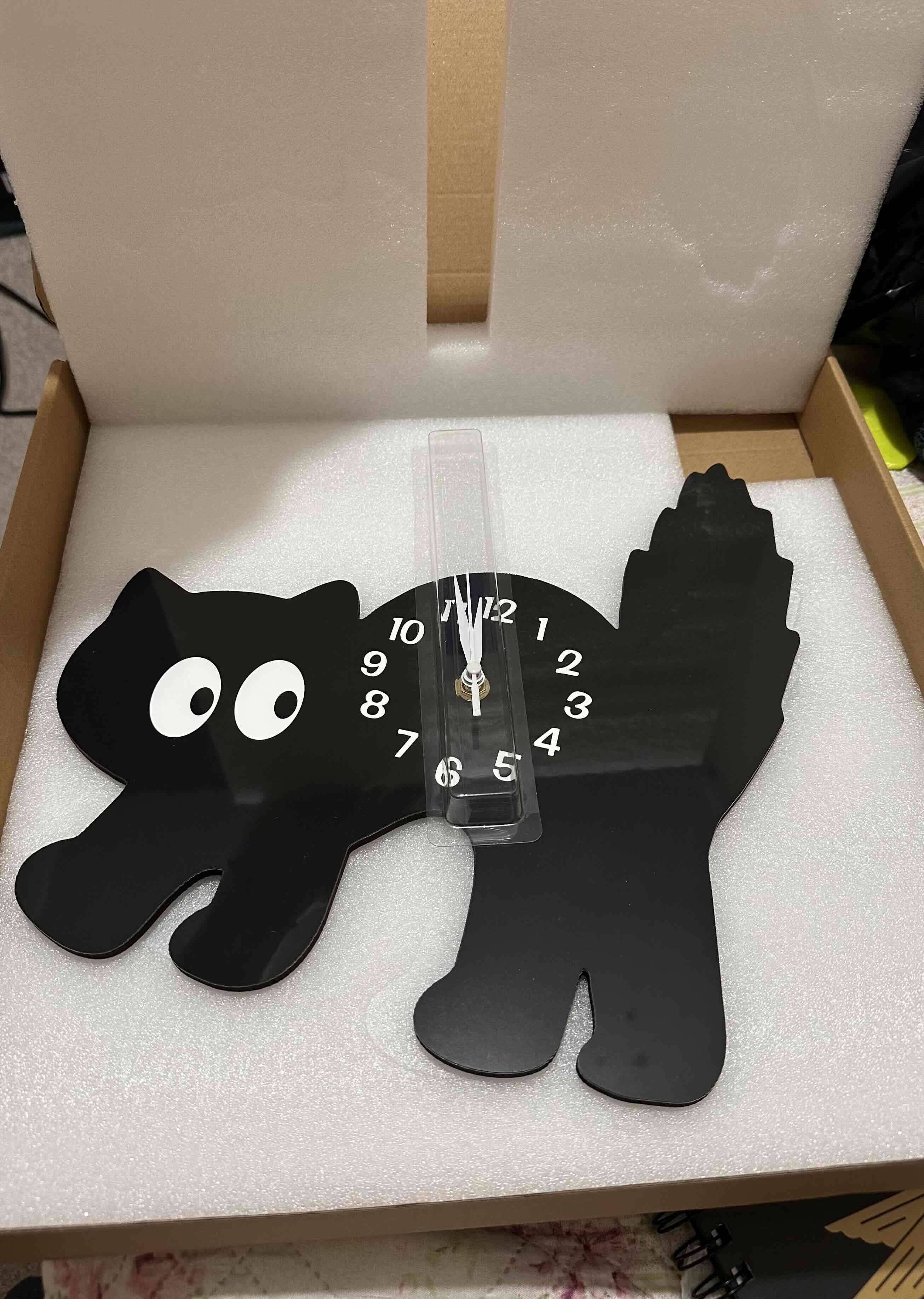 Reloj de pared gato negro - miniatura 2