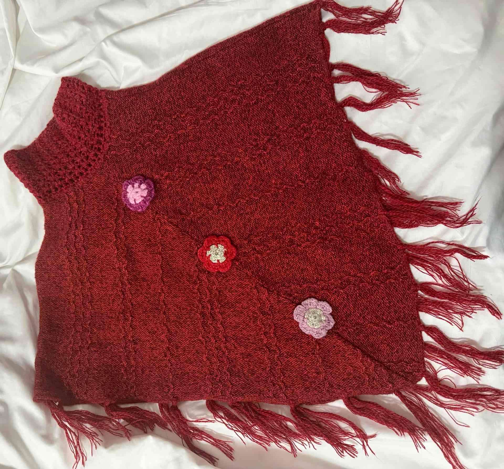 Poncho rojo infantil edad 5 a 8 años - miniatura 4